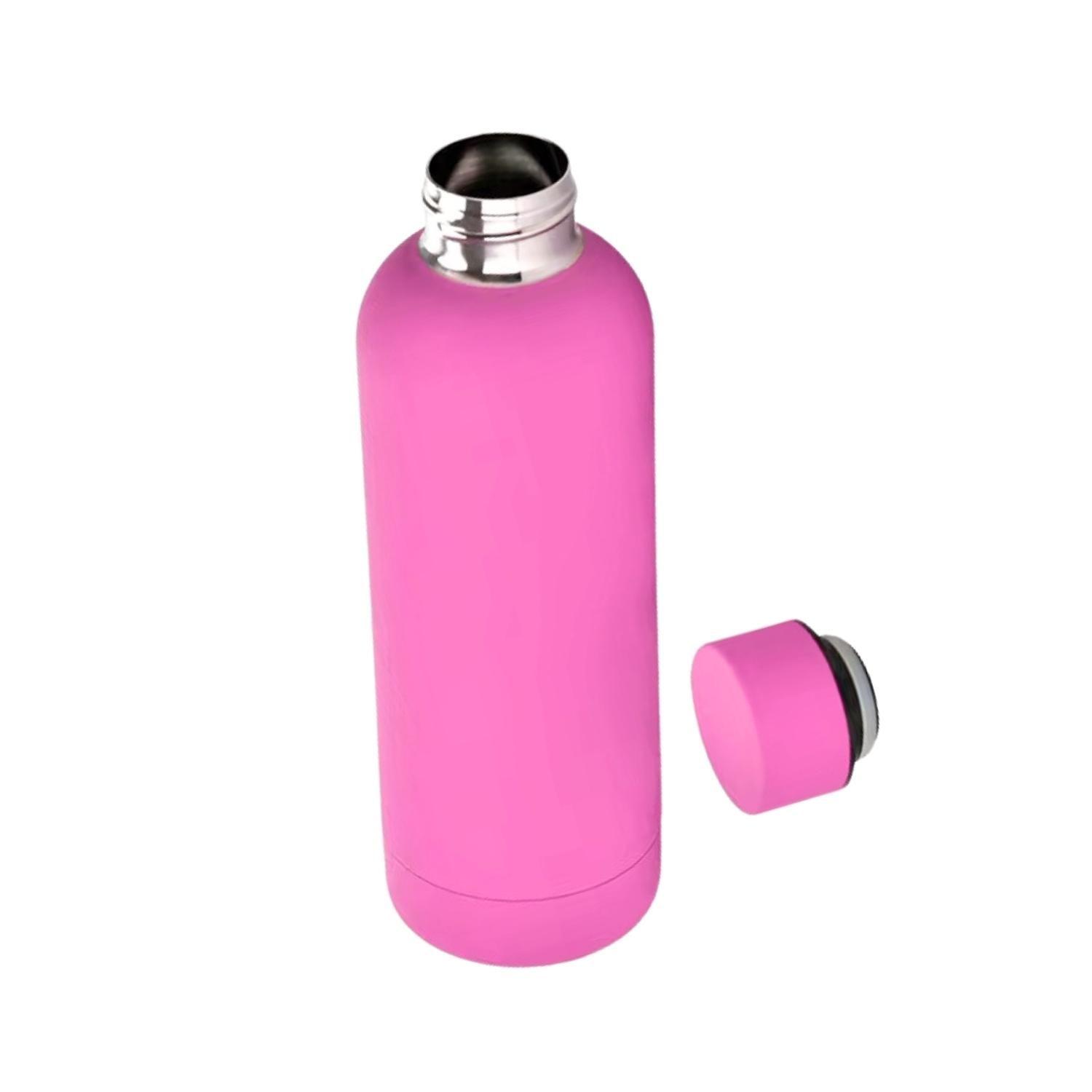 Botella Agua Acero Inoxidable 750 ML. Rosa Acabado Suave-1