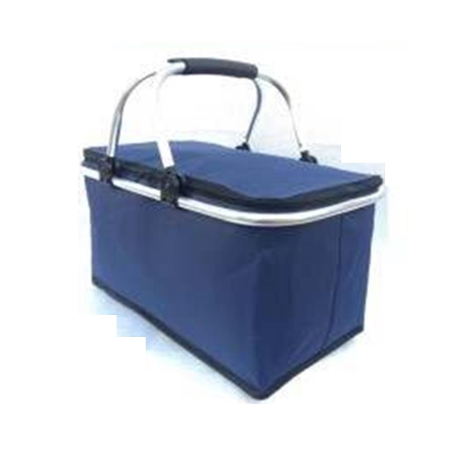 Bolso Termico Plegable Azul Marino Cooler Canasta Picnic-0