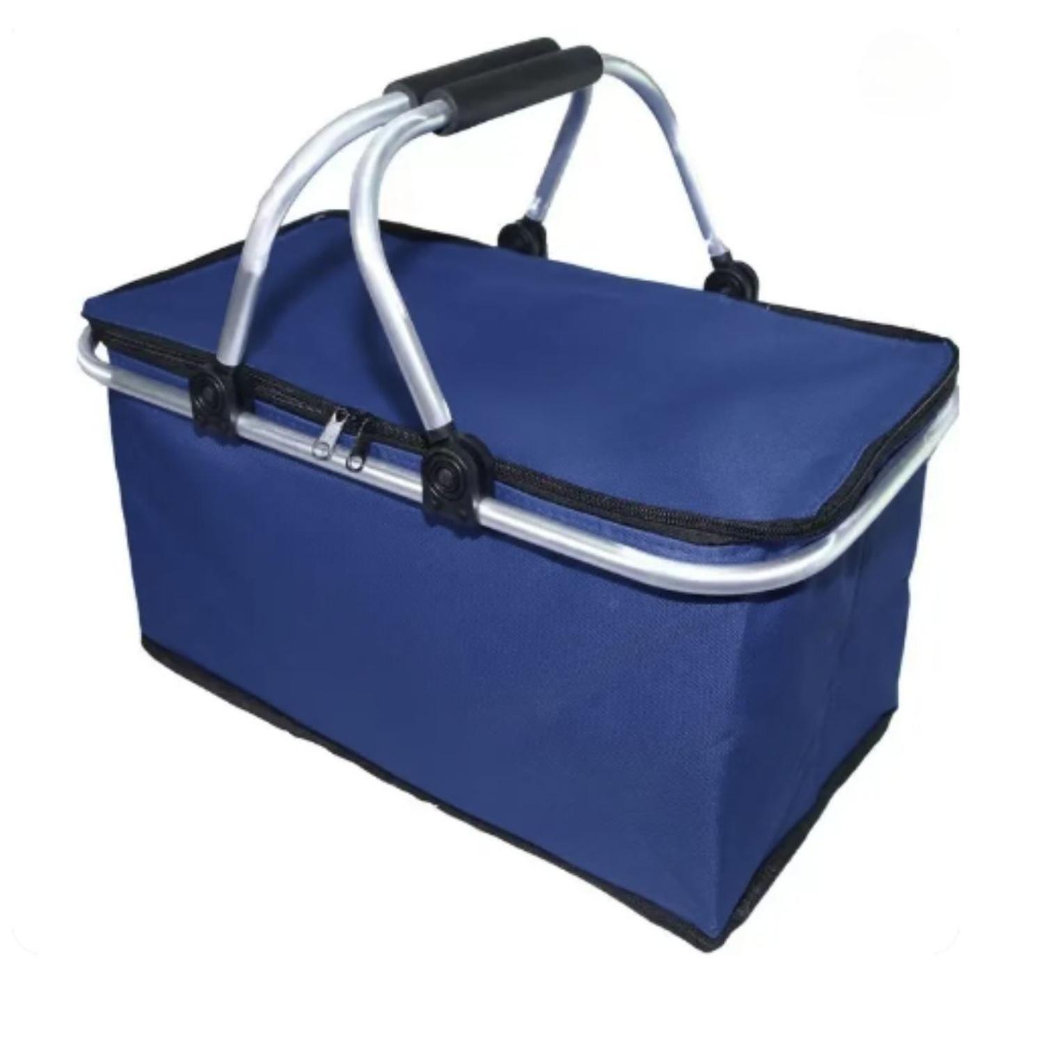 Bolso Termico Plegable Azul Marino Cooler Canasta Picnic-4