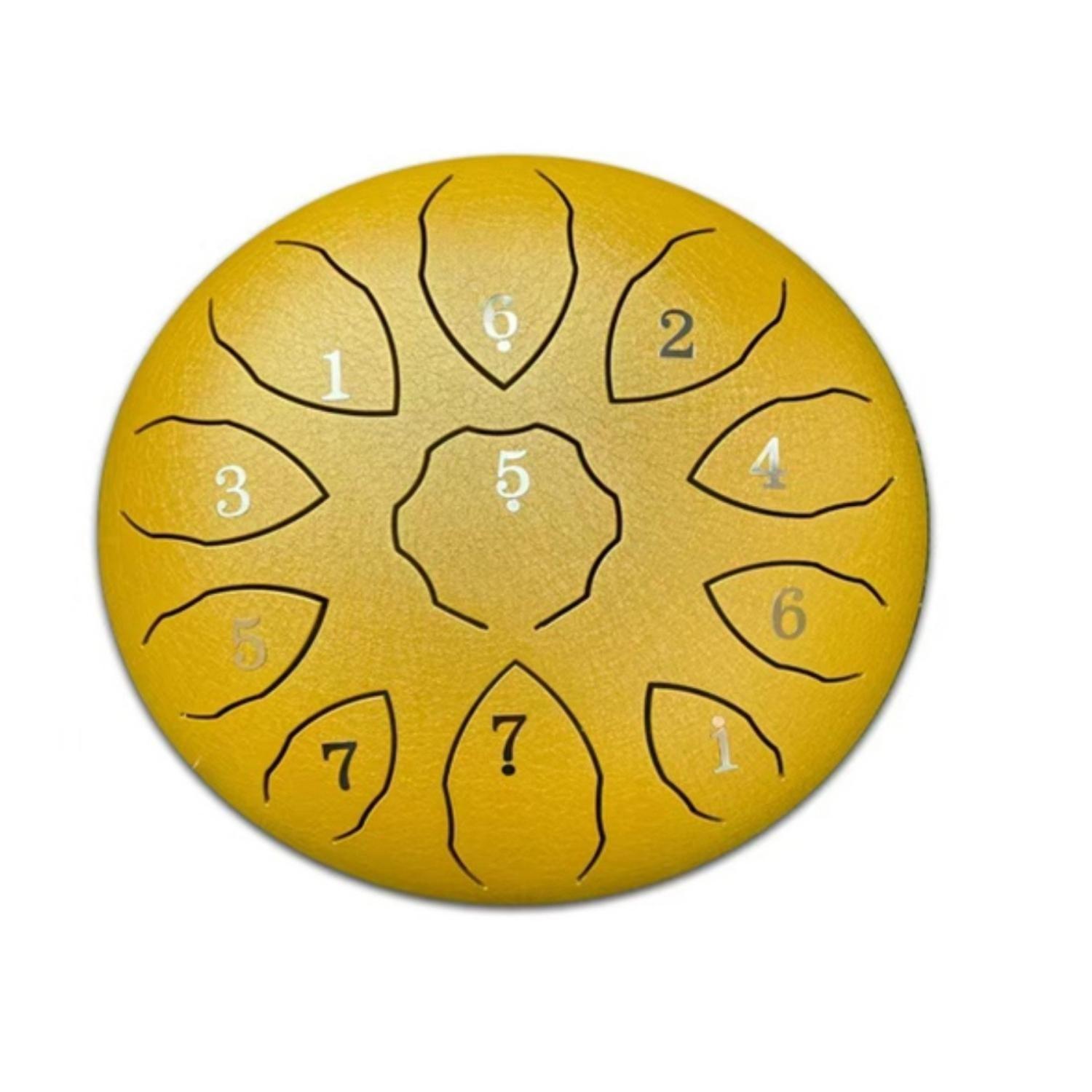 Tambor Lengua De Acero Meditación Y Yoga. 6” 11 Tonos Dorado-1