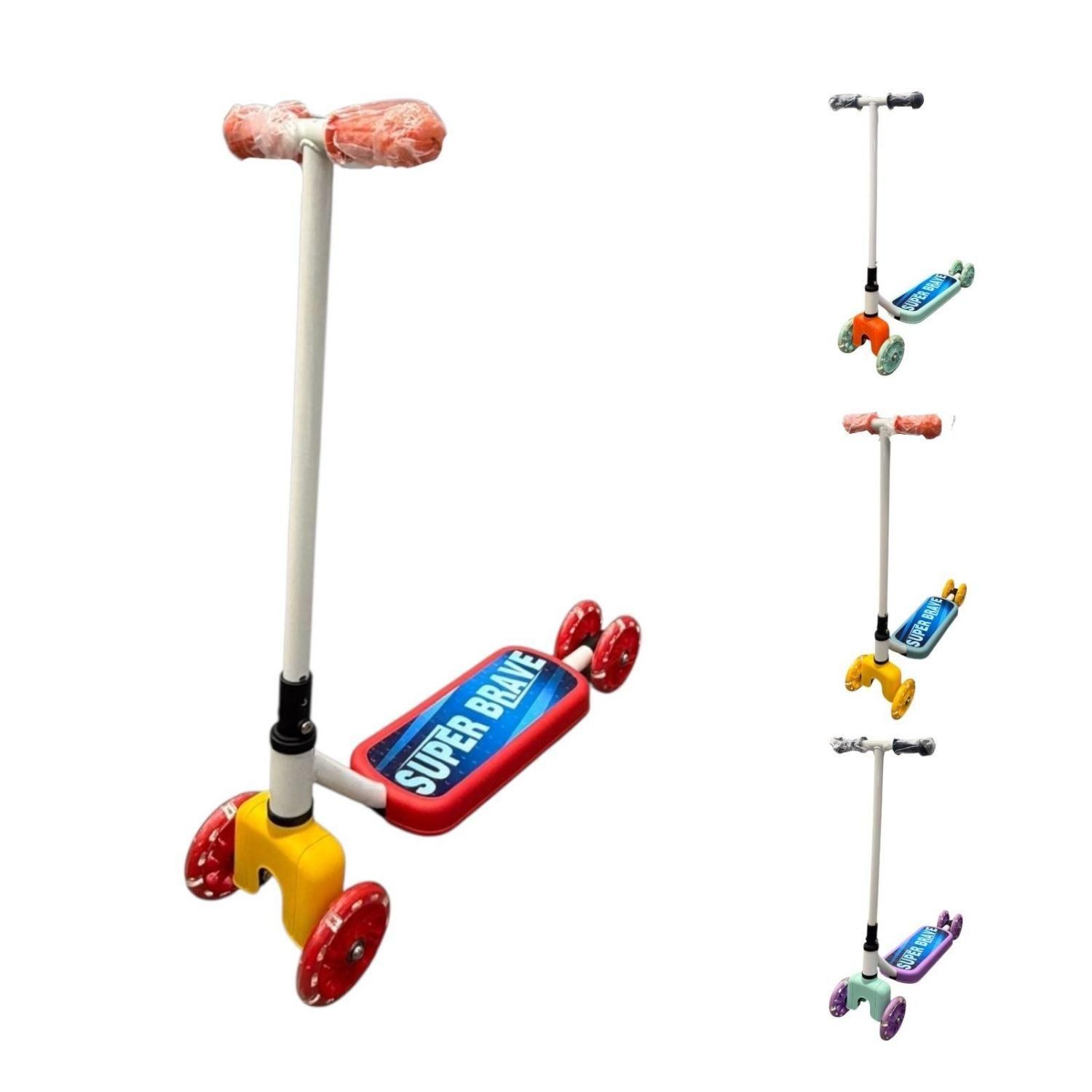 Scooter Infantil 4 Ruedas Ajustable Niño Estable Rojo-6