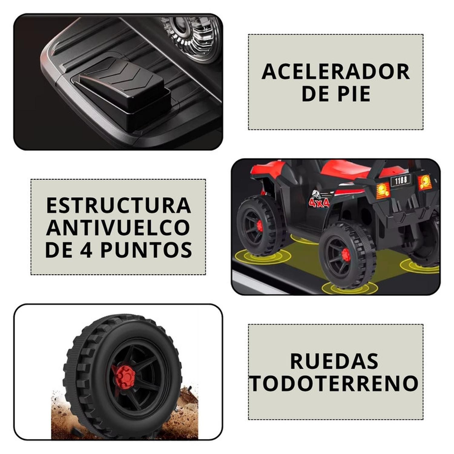 Cuatrimoto Auto Electrico Infantil Luz Sonido Bateria Yellow-3