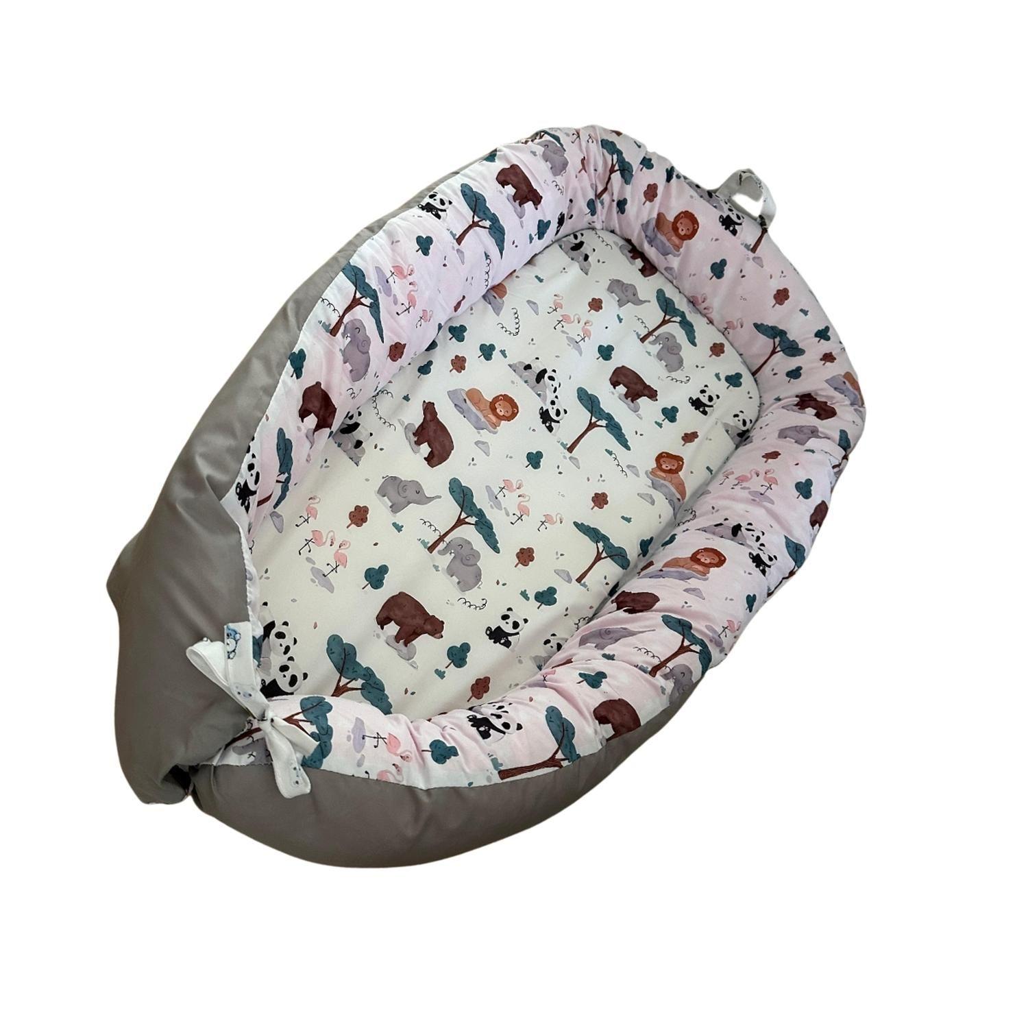 Nido Colecho Bebe Cama Cojin Diseño Diseño Selva Rosa-0