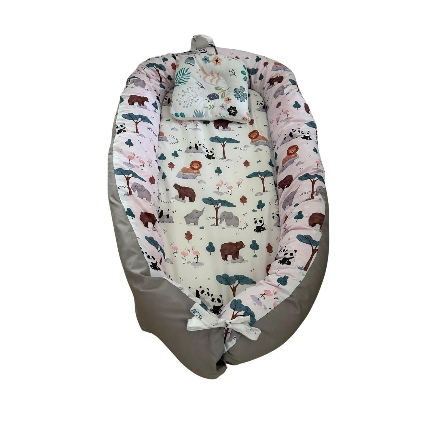Nido Colecho Bebe Cama Cojin Diseño Diseño Selva Rosa-1