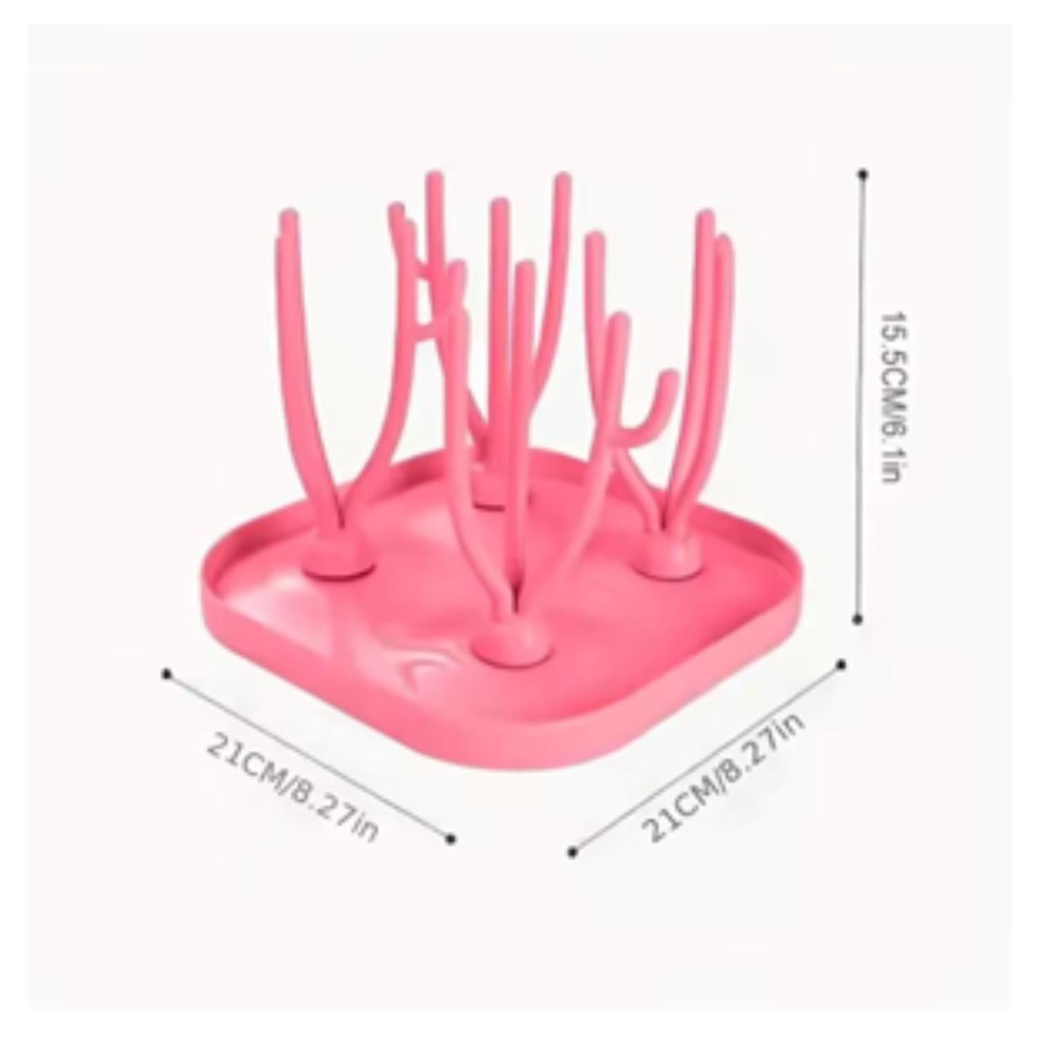 Secador Escurridor Organizador Mamaderas Biberones Rosa-3