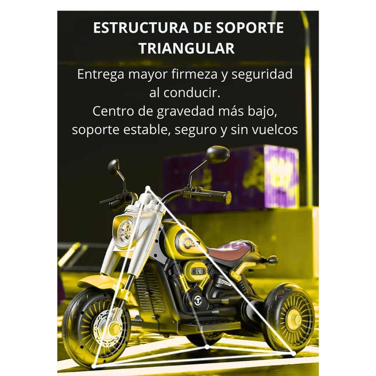 Moto Juguete Auto Electrico Infantil Bateria M818 Amarilla-5