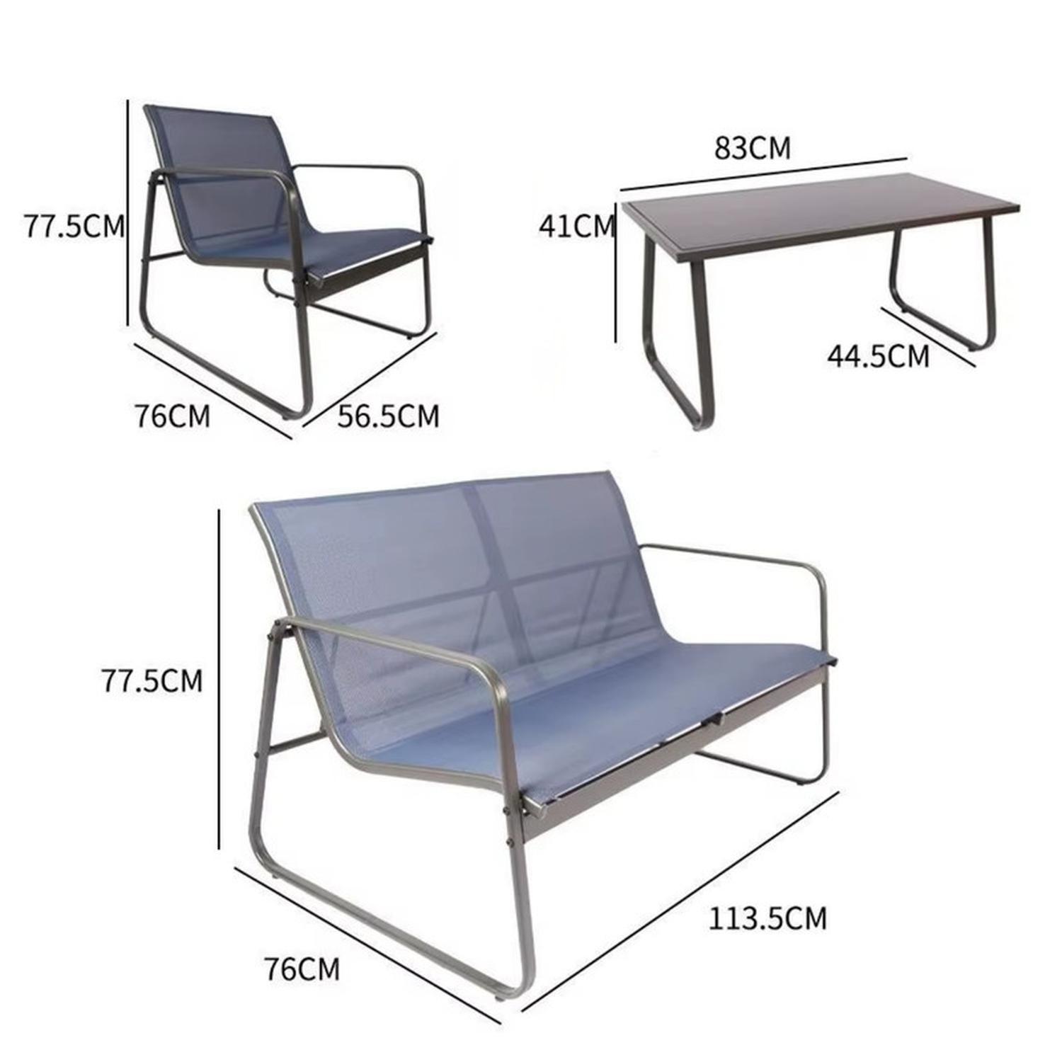 Juego De Terraza Living Malla Saint Andrew 4 Piezas Exterior-5