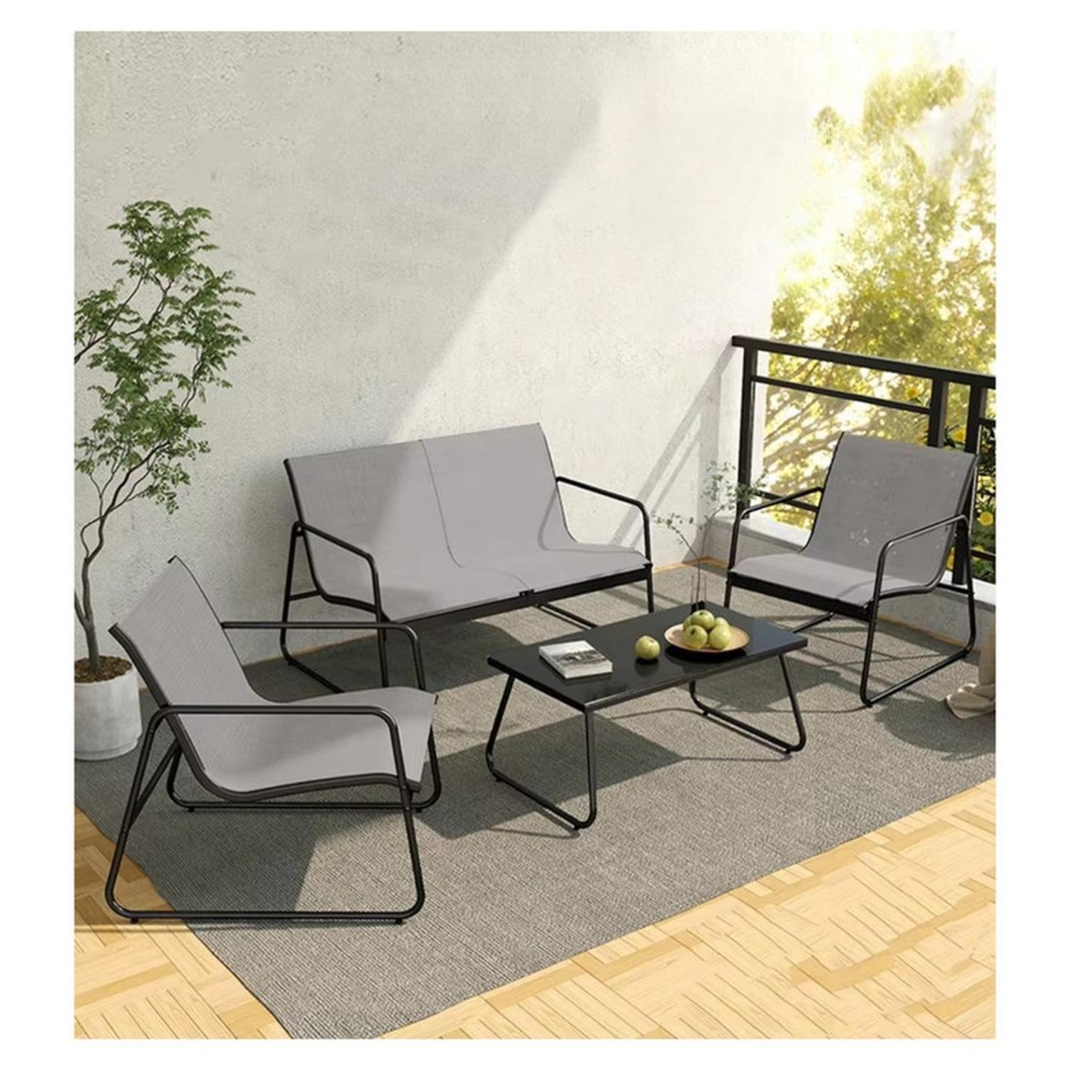 Juego De Terraza Living Malla Saint Andrew 4 Piezas Exterior-8