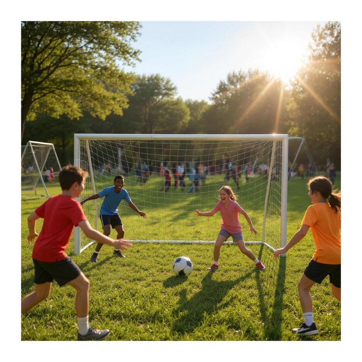 Set de 2 Arcos De Fútbol Grandes Metálico 300x200 Cm-2