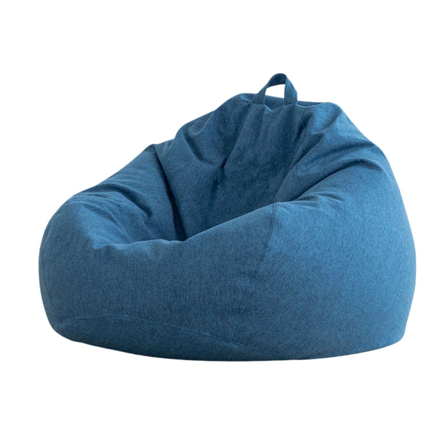 Puff Pera Simil Lino 90x110 Cm Azul-0