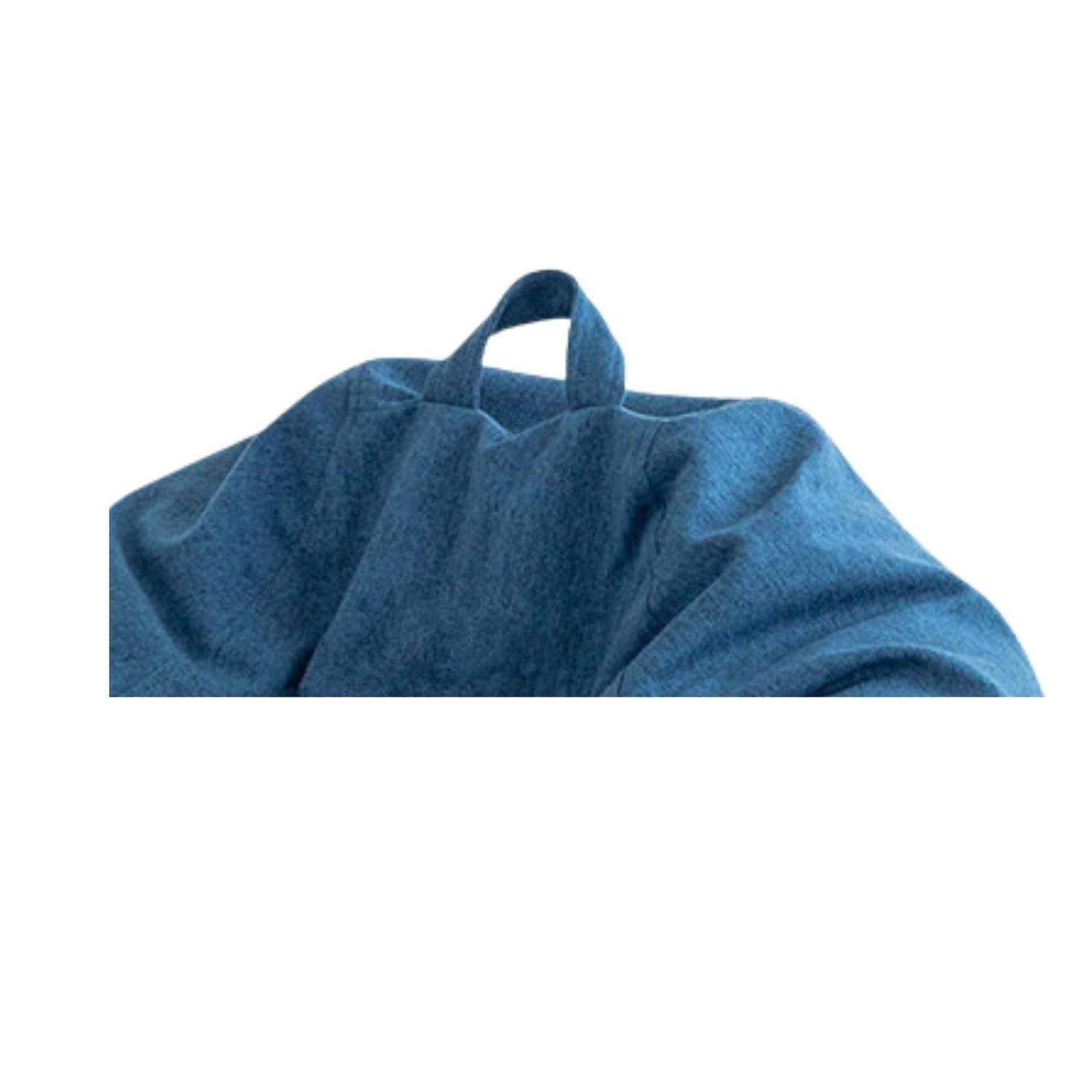 Puff Pera Simil Lino 90x110 Cm Azul-1