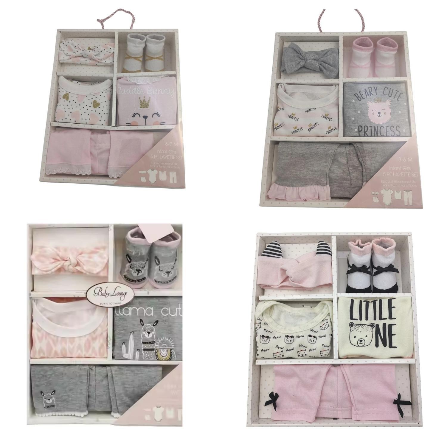 Set Bebe Ajuar Recien Nacido En Caja Regalo 5 Piezas Niña-2