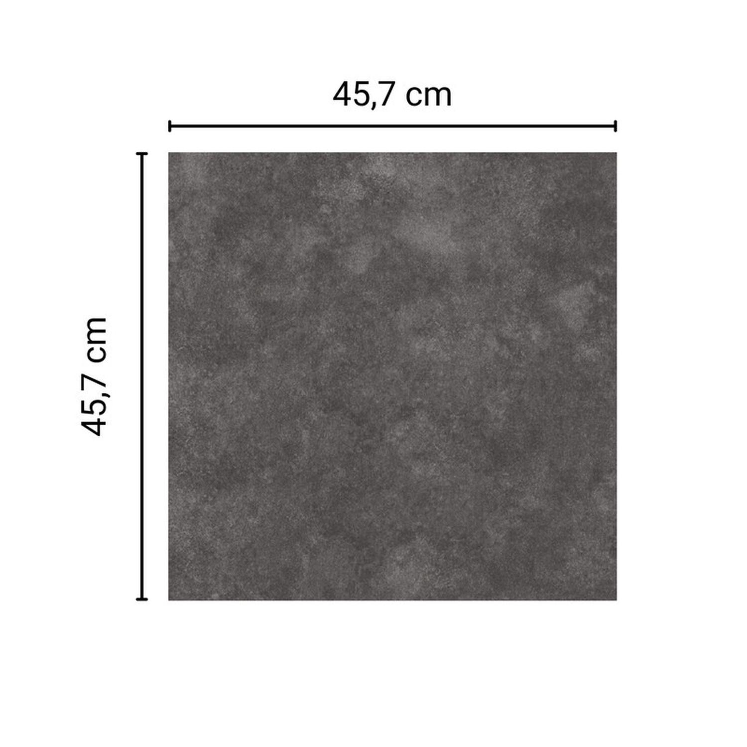 Piso Vinílico Símil Porcelanato 45,7x45,7 Gris Oscuro-2