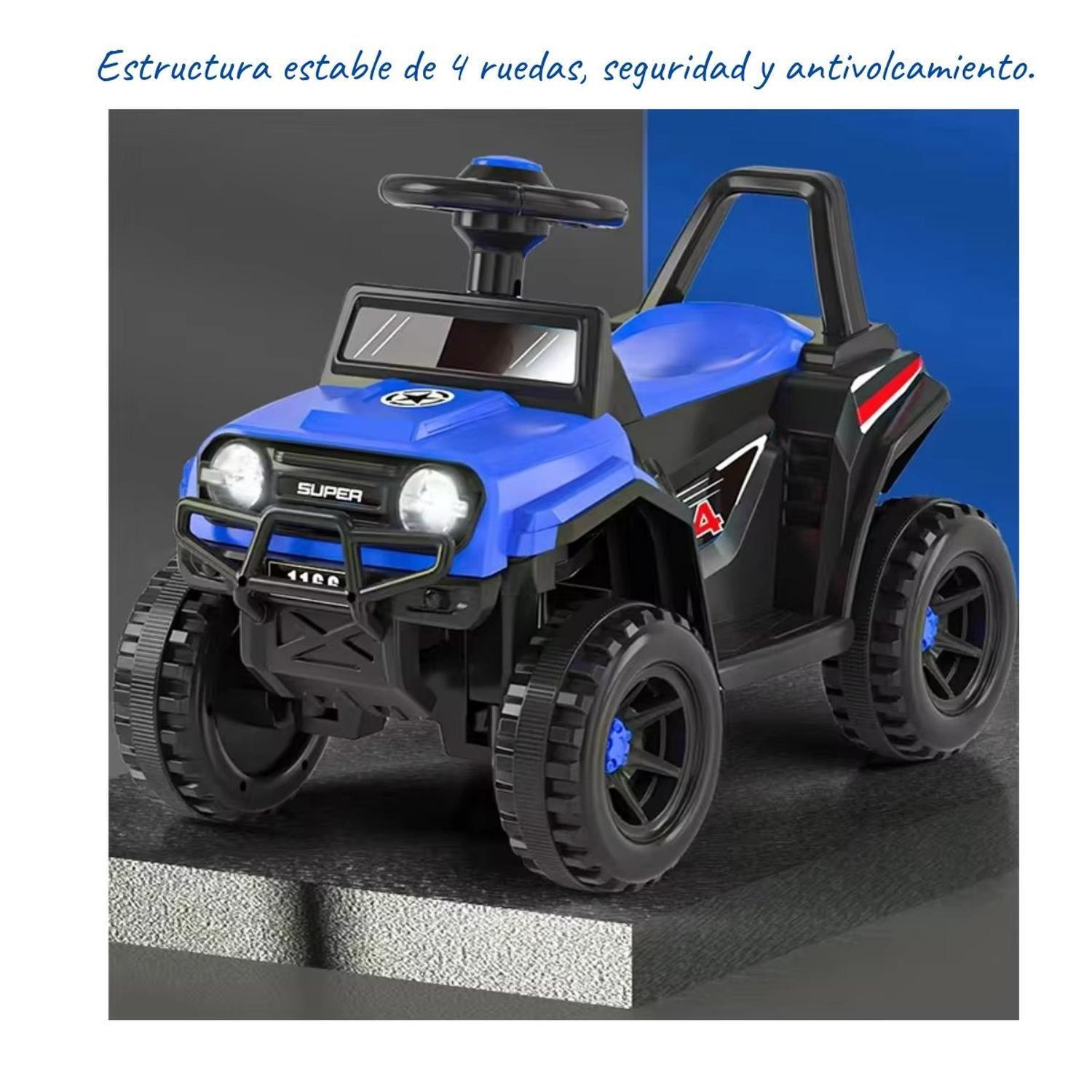 Moto Electrica Bateria Jeep Niño Luces Y Sonido 1166 Azul-4