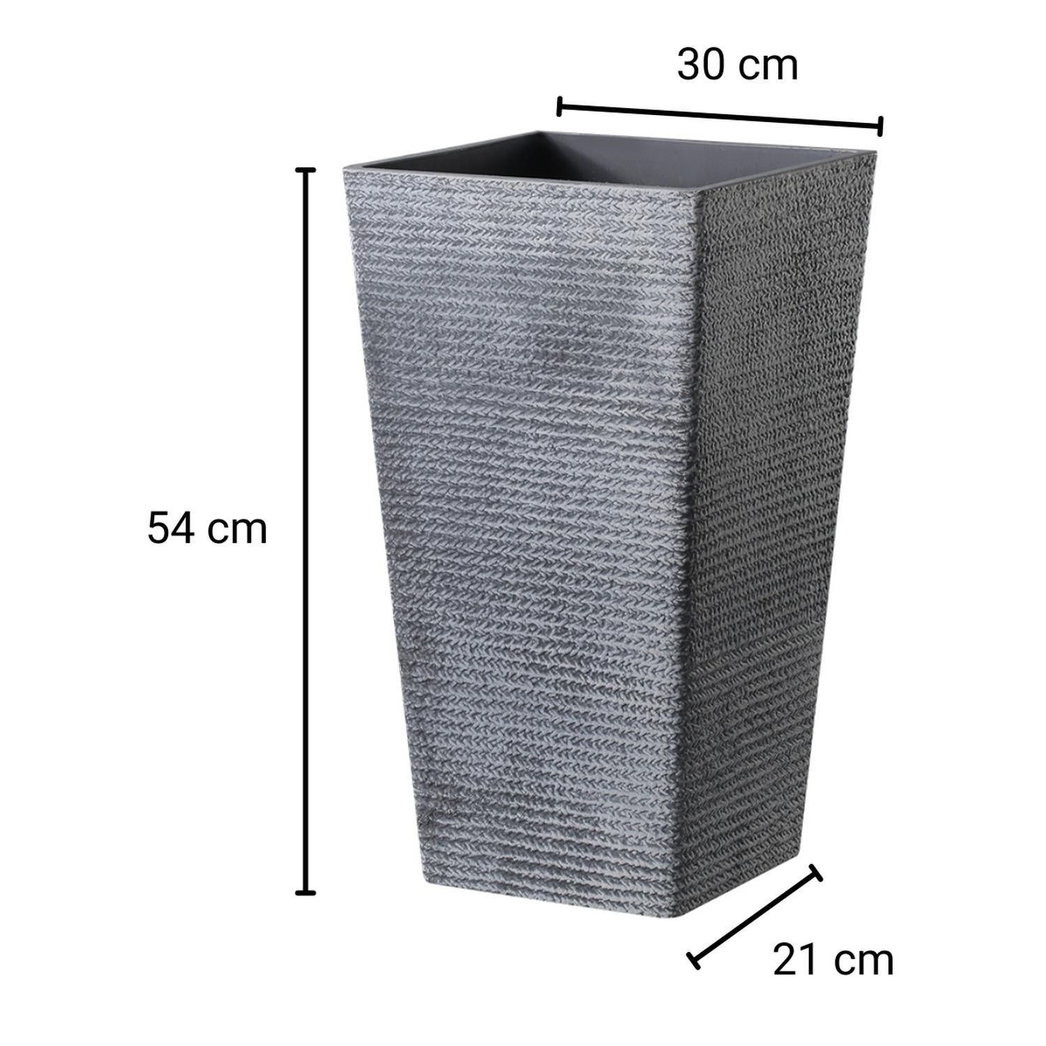 Macetero Grande. Simil Piedra. 54X30X30 Cm. Gris-4