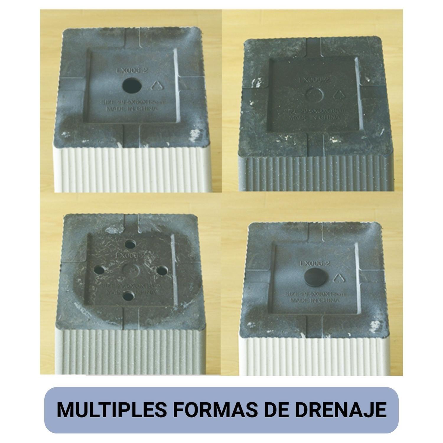 Macetero Grande. Simil Piedra. 54X30X30 Cm. Gris-5