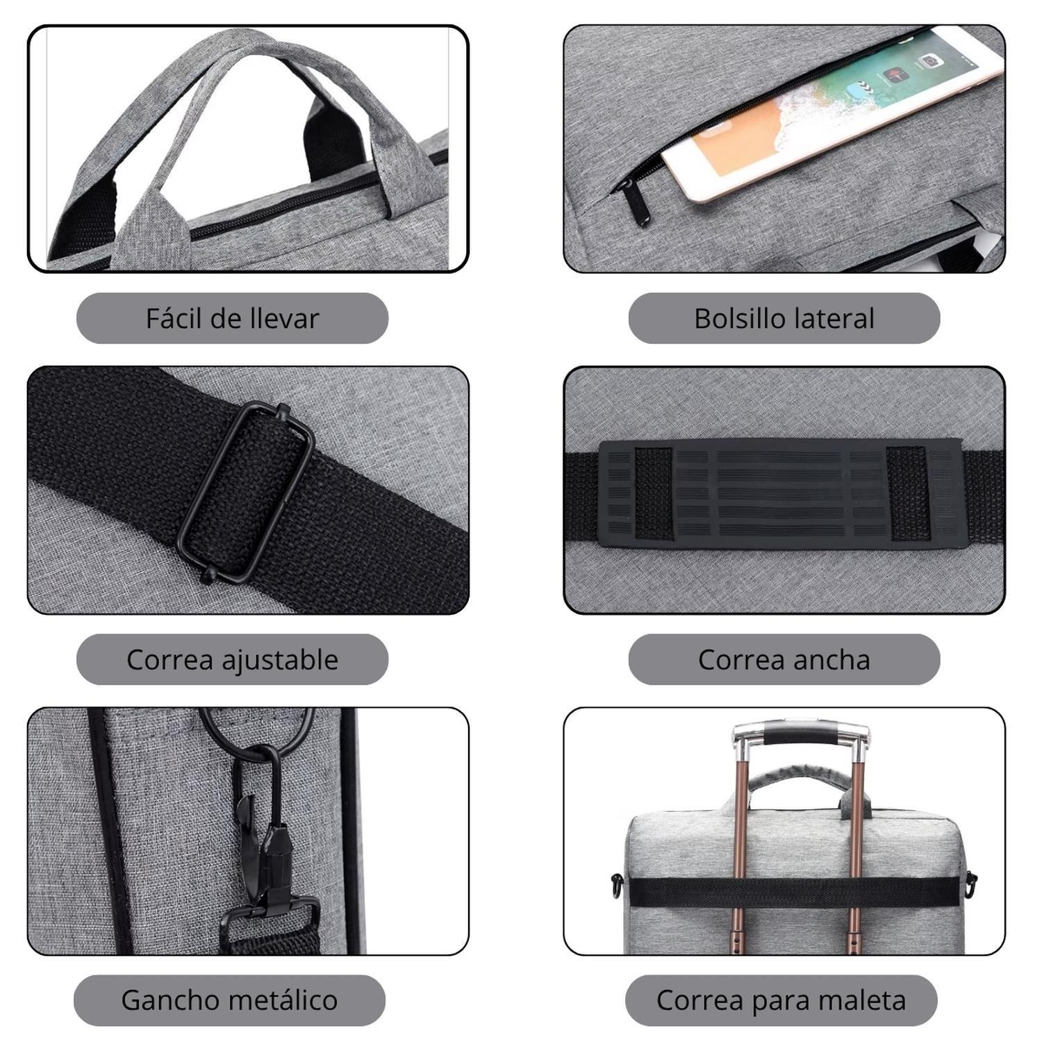 Bolso Para Notebook Color Gris. 15,6". 41X31X7Cm.-4