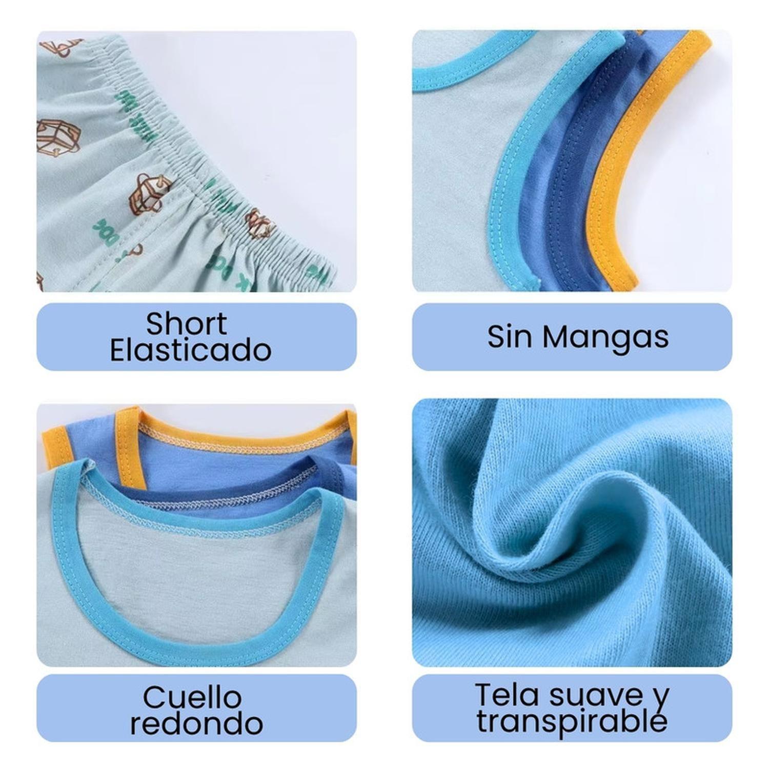 Polera Short Niño Conjunto Algodon Verano Dino-3