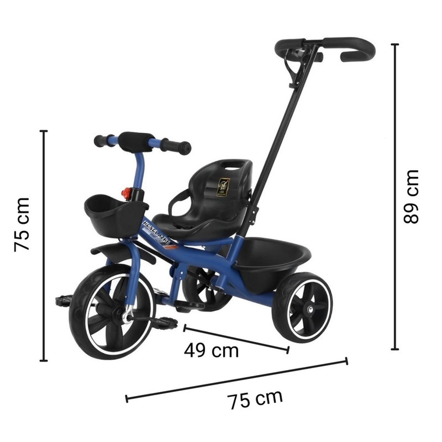 Triciclo Infantil Mango De Empuje Alto Asiento Grande Azul-7