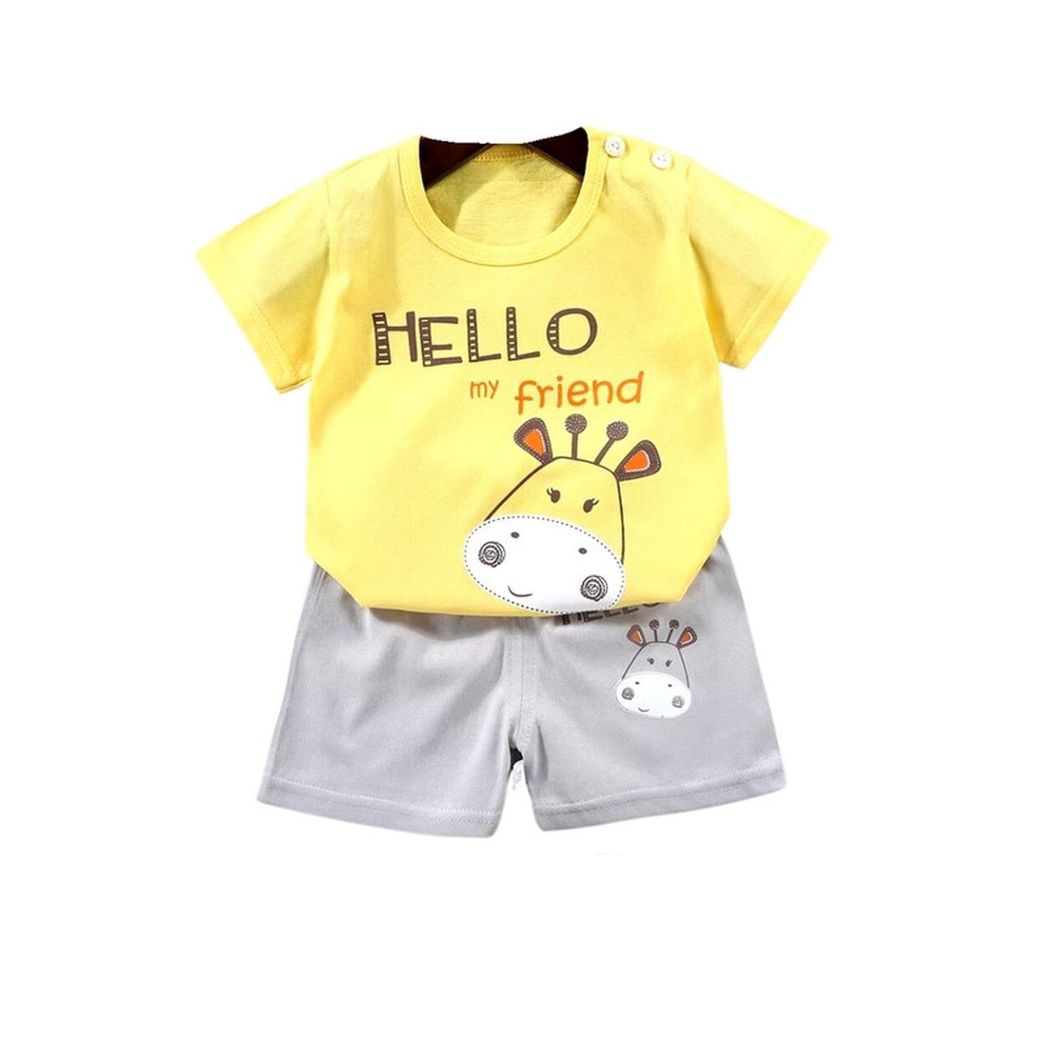 Pijama Niño Algodon Manga Corta Short Hello-0