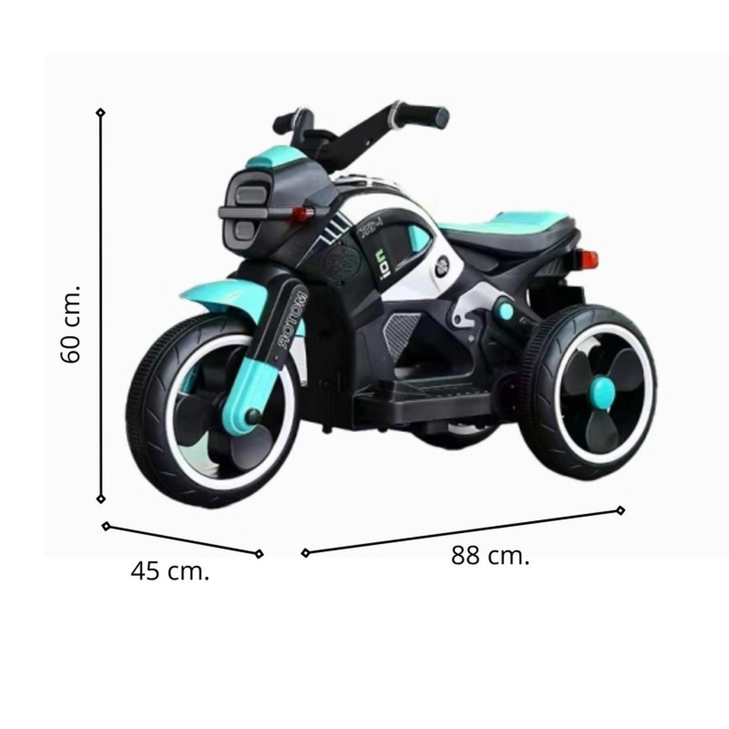 Auto Eléctrico Infantil Moto Beast Batería Turquesa-5