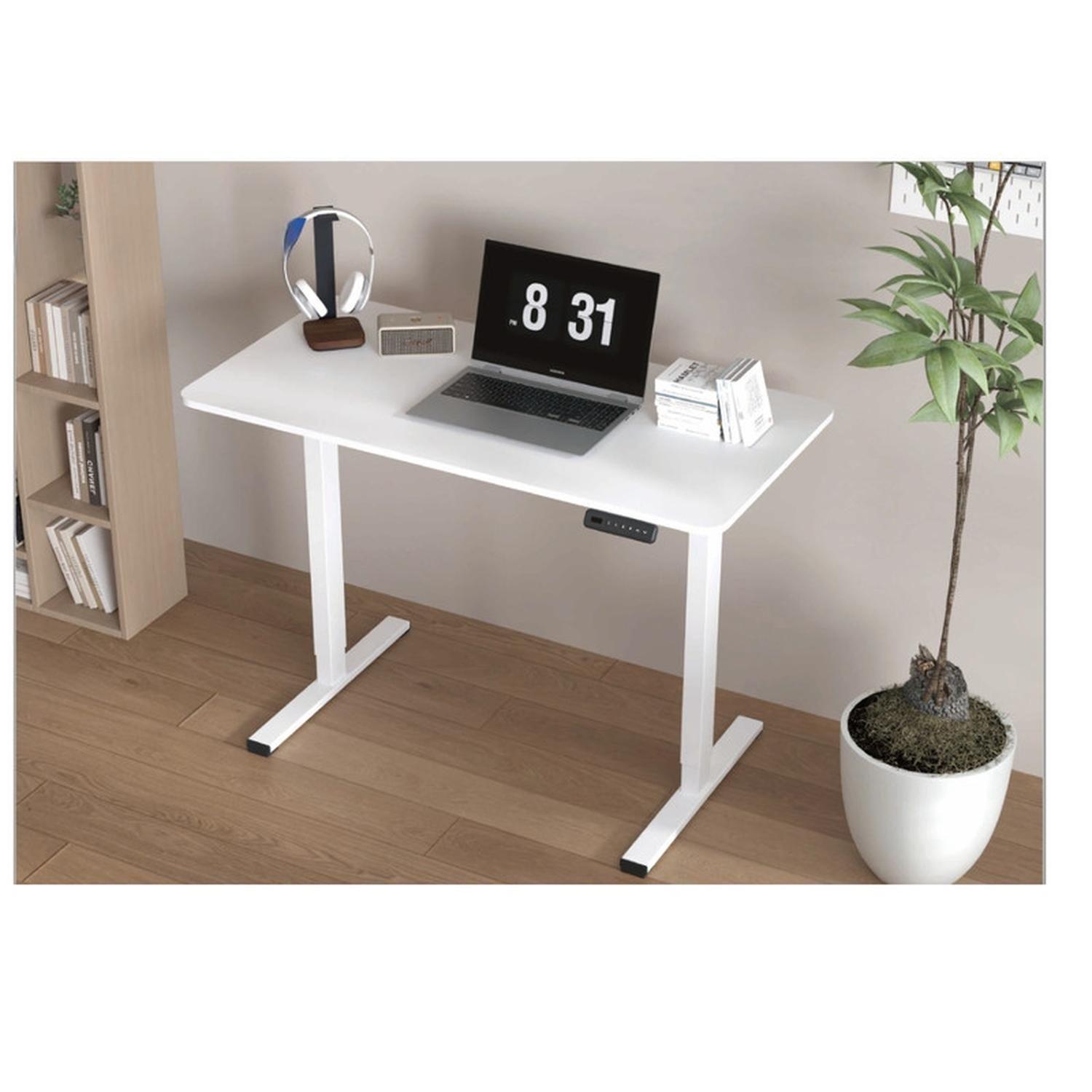 Escritorio Electrico Altura Ajustable Blanco Oficina 120X60 Cm Moderno-6