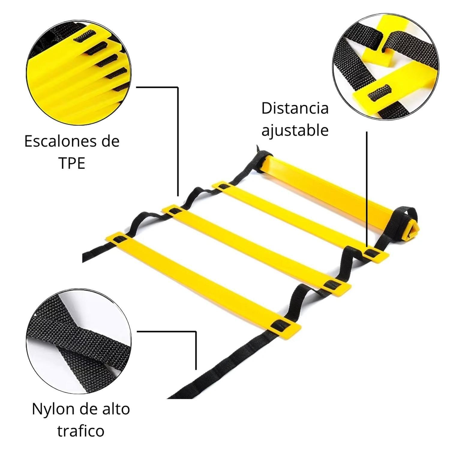 Pack Escalera Coordinacion 6M 8 Esc. + 50 Conos Lenteja-2