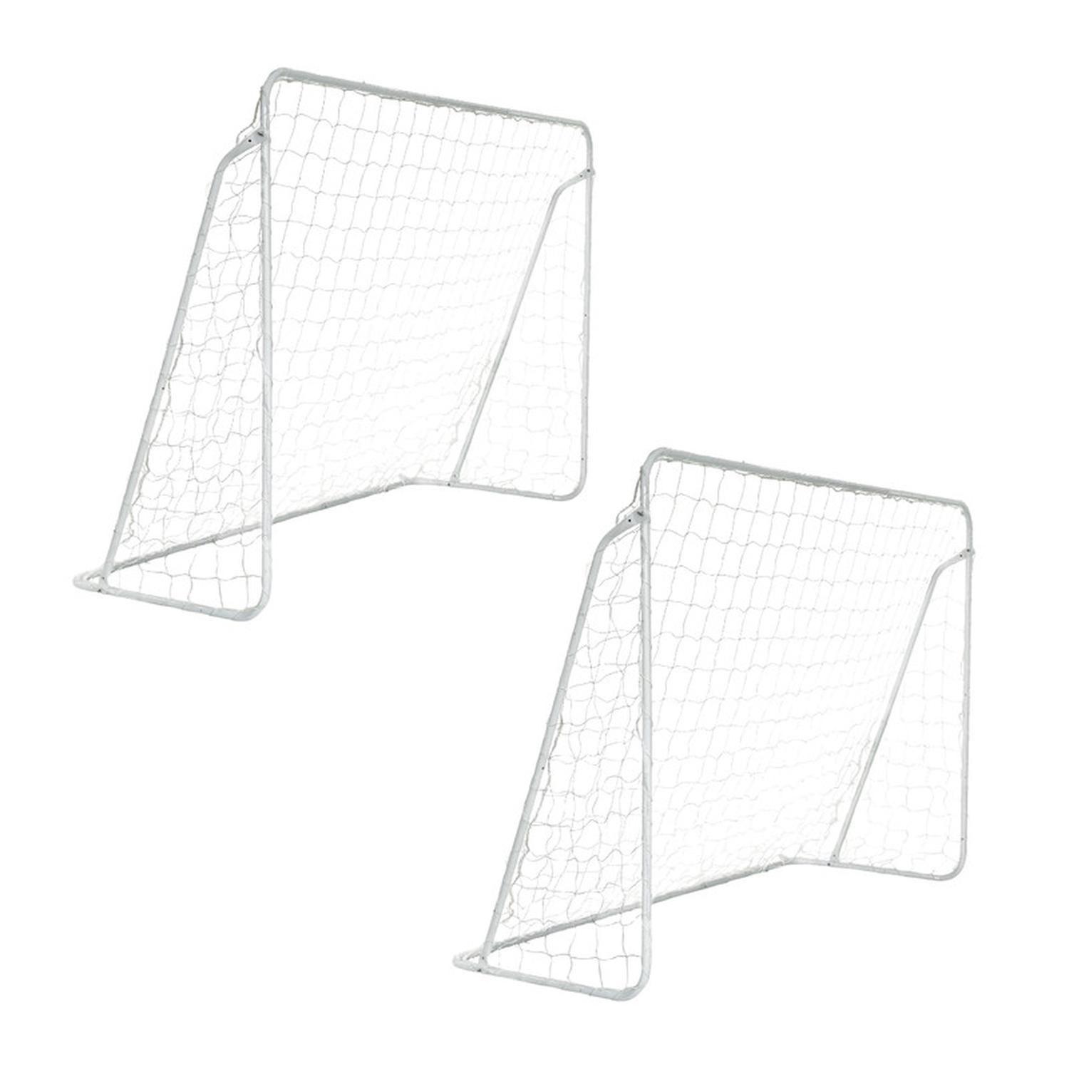 Set de 2 Arcos De Fútbol Grandes Metálico 302x207x120 Cm-0