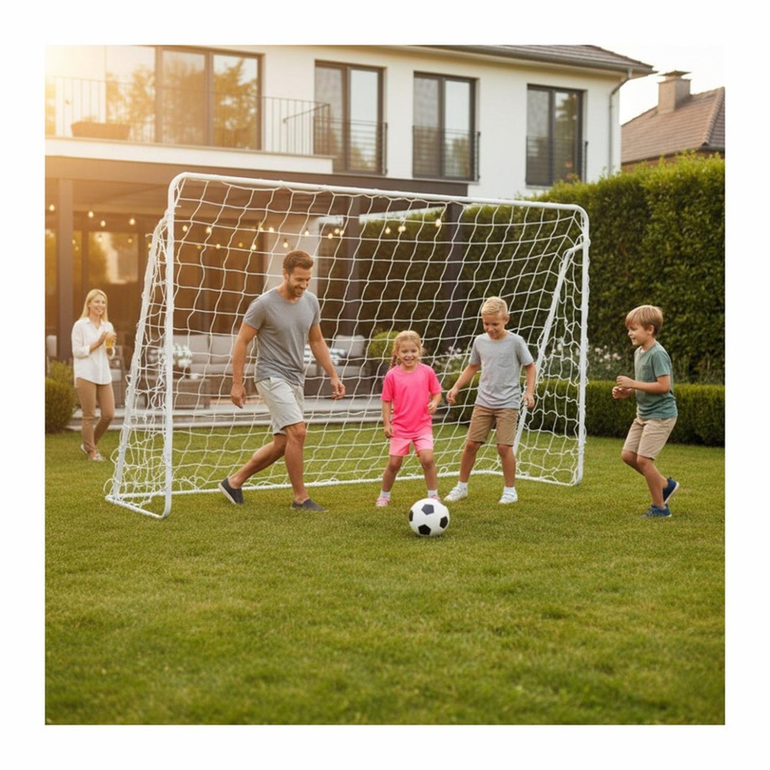 Set de 2 Arcos De Fútbol Grandes Metálico 302x207x120 Cm-1