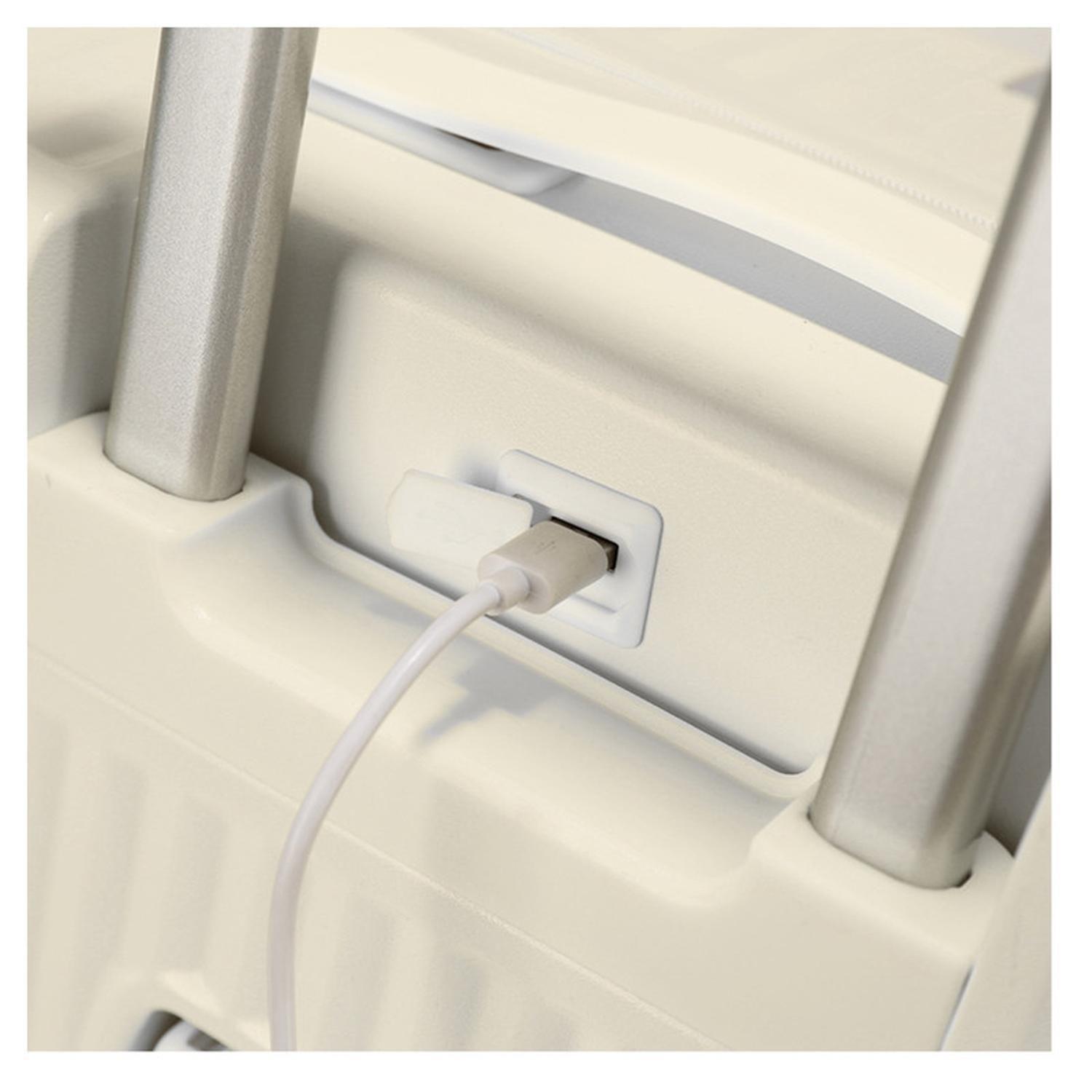 Maleta Tapa Dura Moderna 71x44x27 cm Porta Vaso USB Blanca-9
