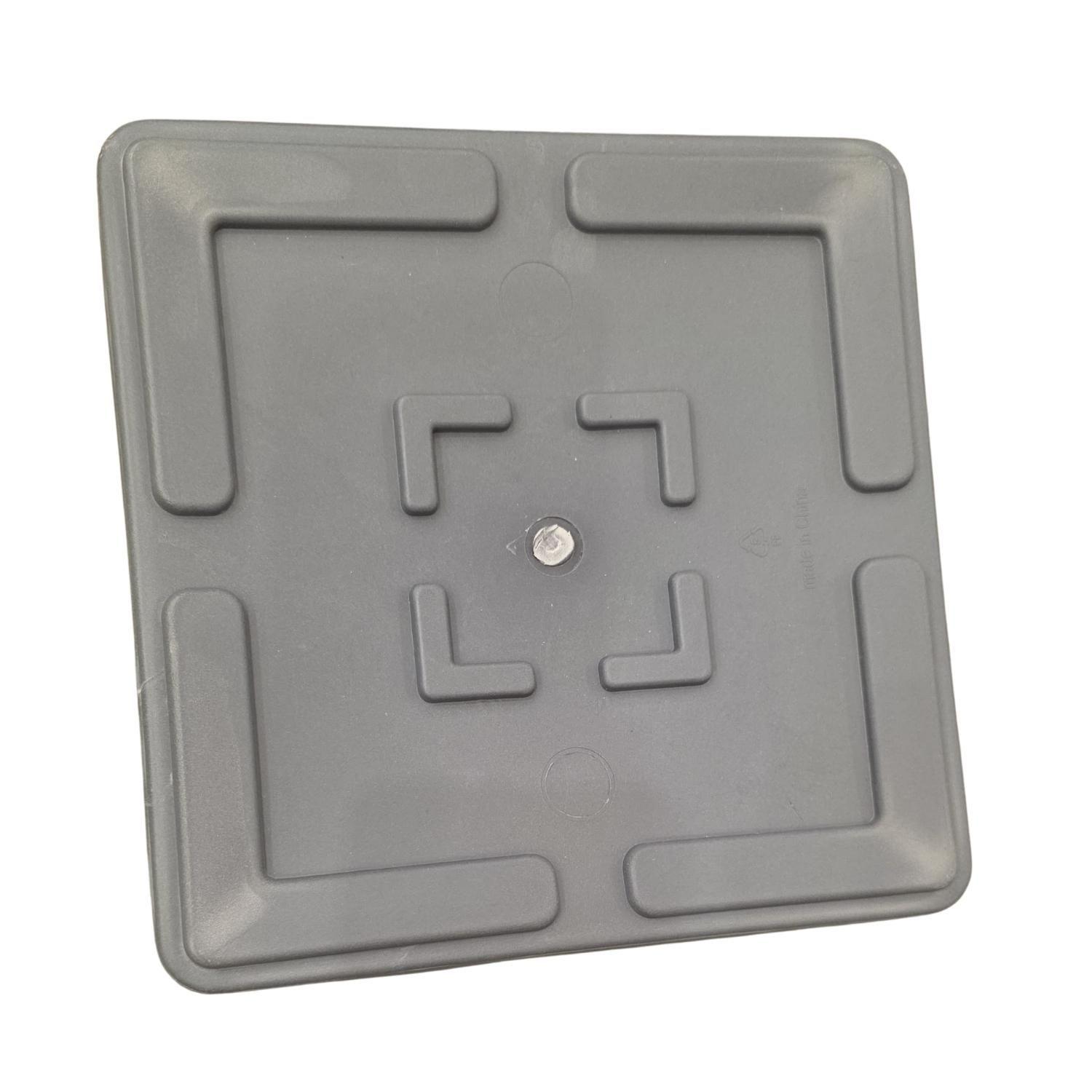 Macetero Rectangular Alto Texturado Gris Jardín Terraza-6