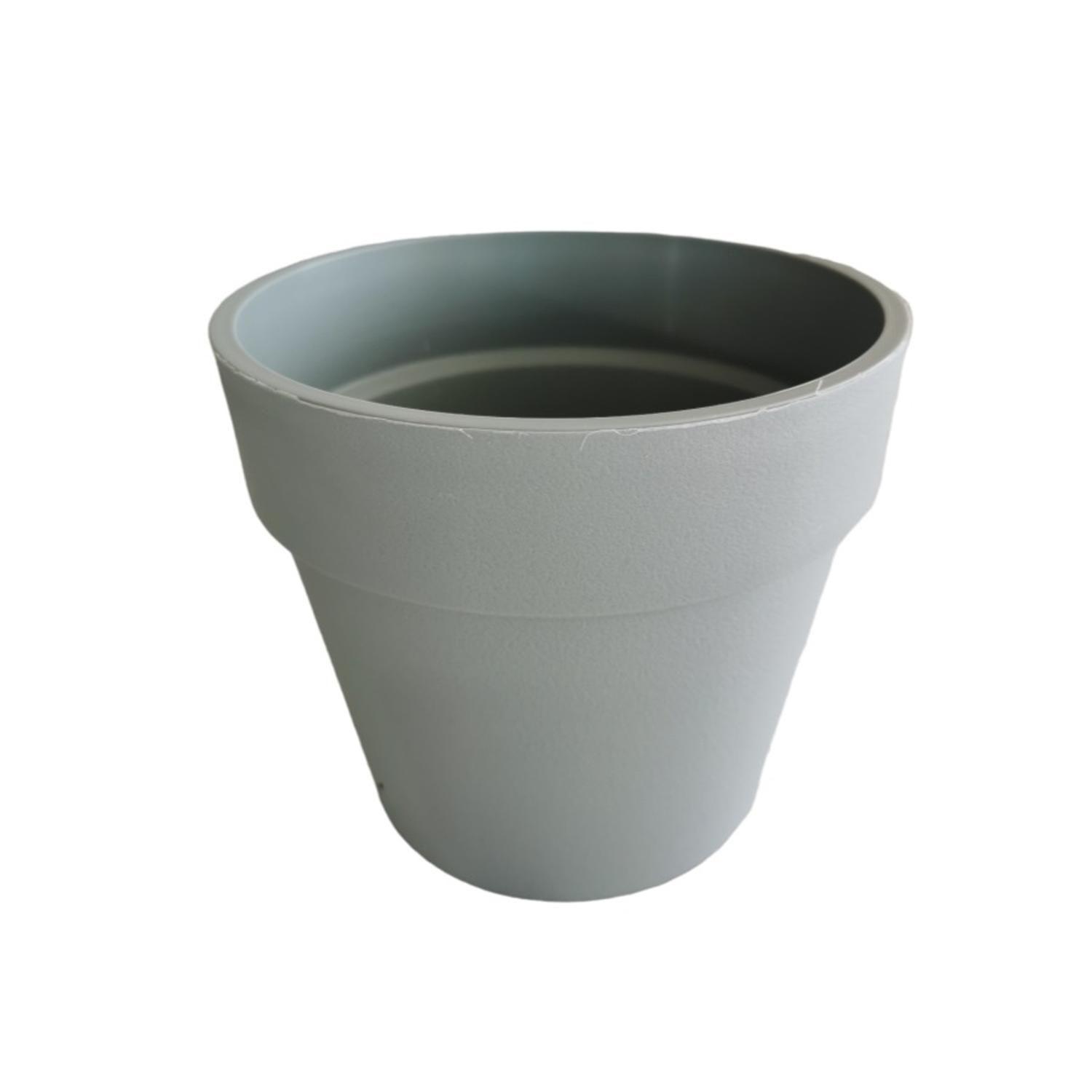 Pack 10 Maceteros Plásticos Color Gris. D15 x A13 cm.-0