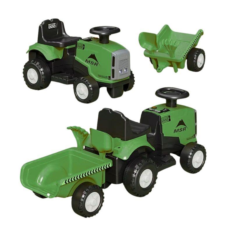 Auto Batería Tractor Granjero Eléctrico Con Carro Verde-1