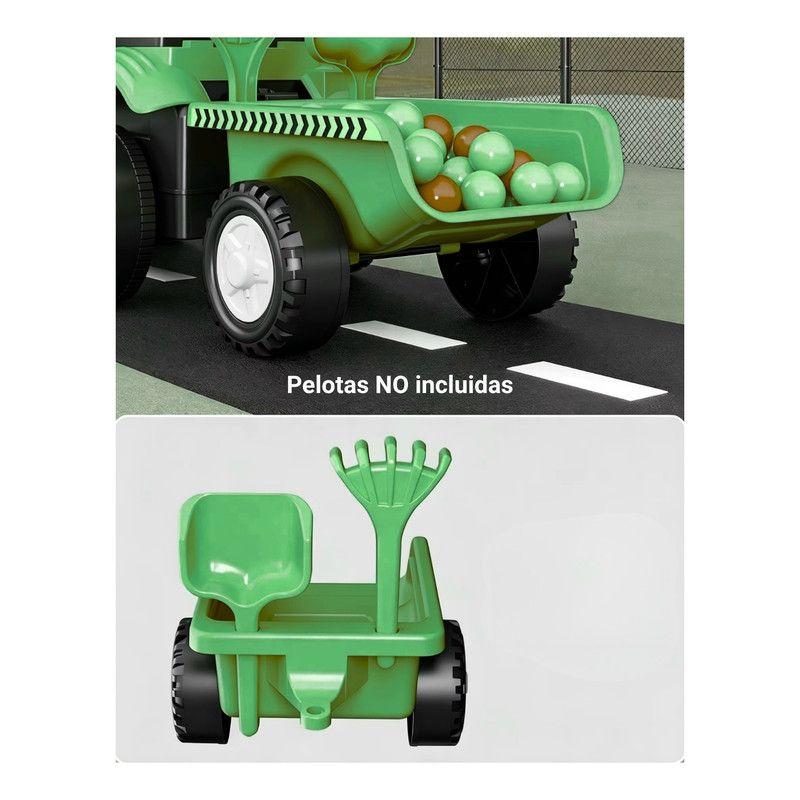 Auto Batería Tractor Granjero Eléctrico Con Carro Verde-5