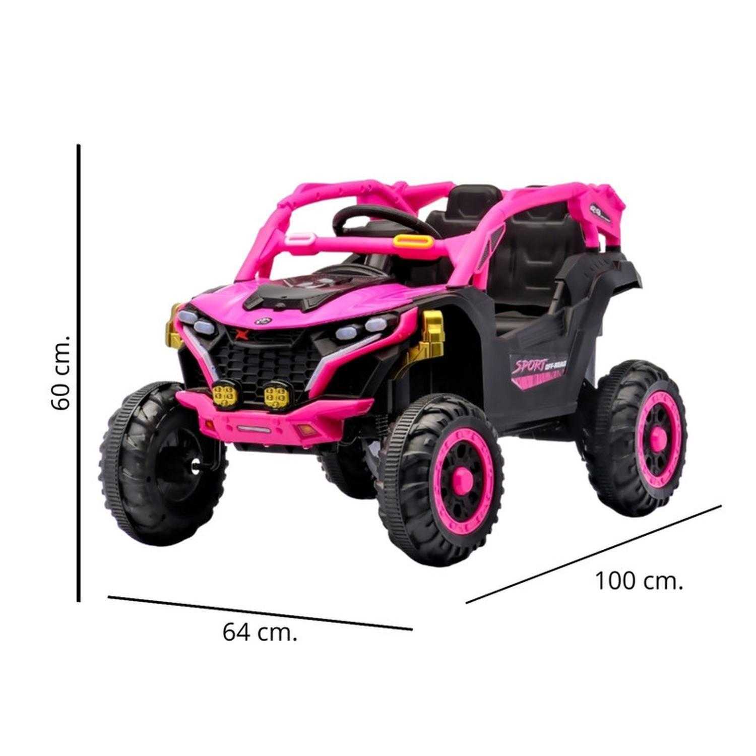 Auto Eléctrico Infantil Buggy Nitro Batería Control Rosado-4
