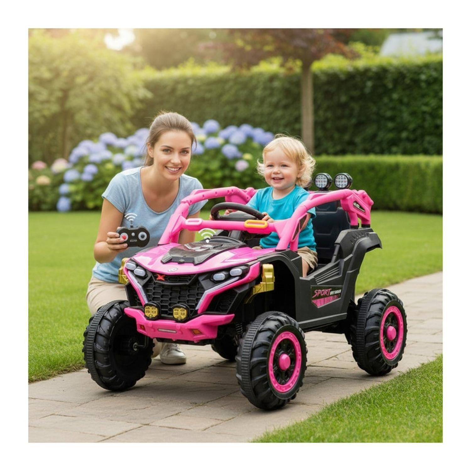Auto Eléctrico Infantil Buggy Nitro Batería Control Rosado-5