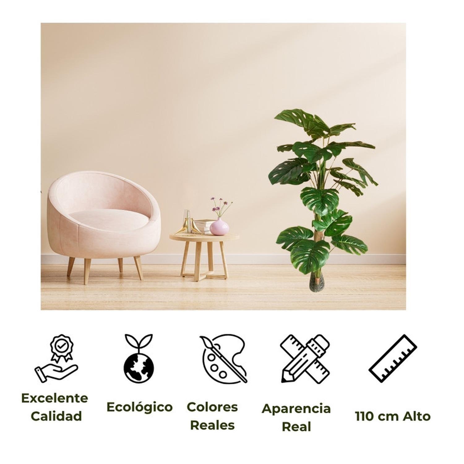 Planta Artificial Tipo Monstera. Altura: 110Cm-2