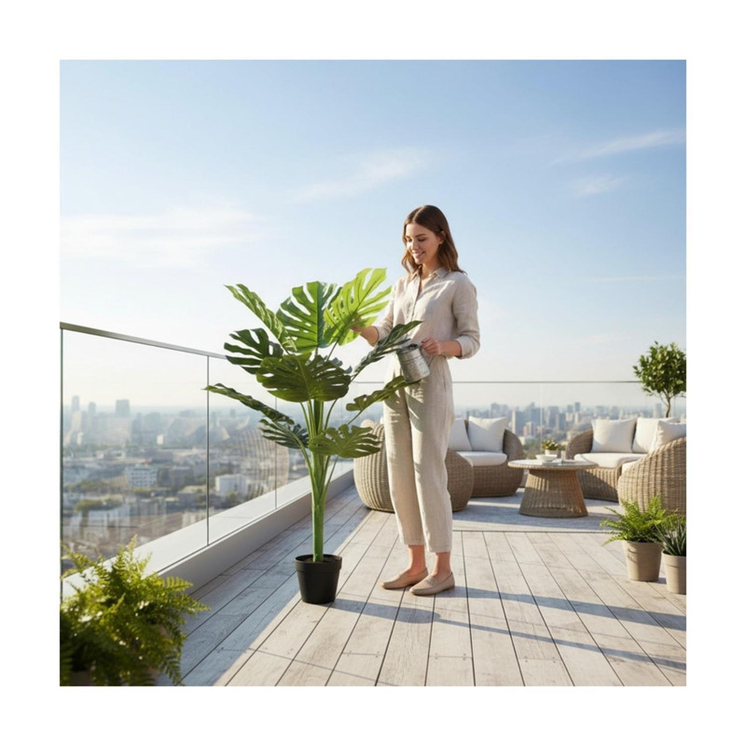 Planta Artificial Monstera Hoja Grande 110 cm-6