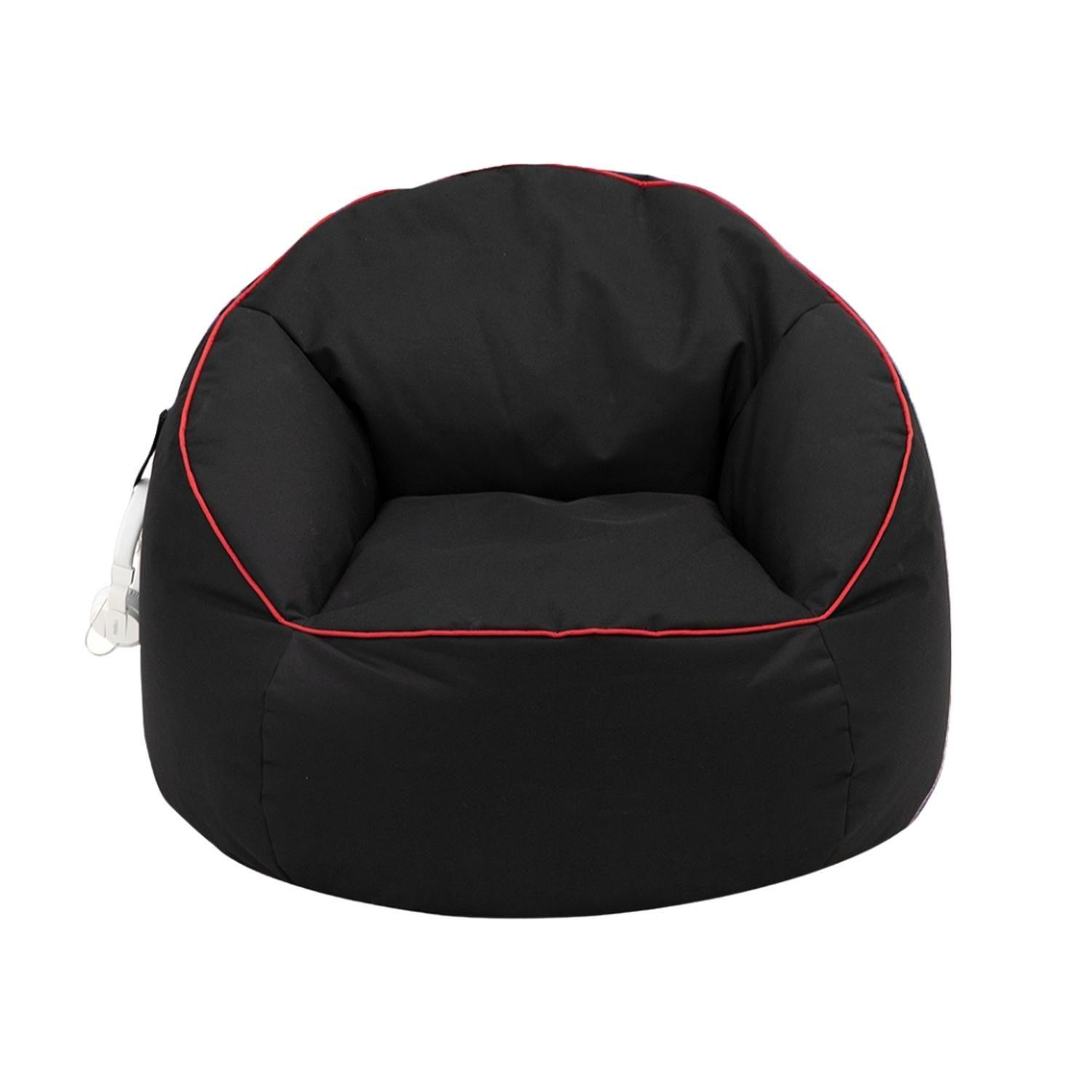 Puff Pera Gamer Negro Tela Oxford 600D 92x92x64 cm.-0