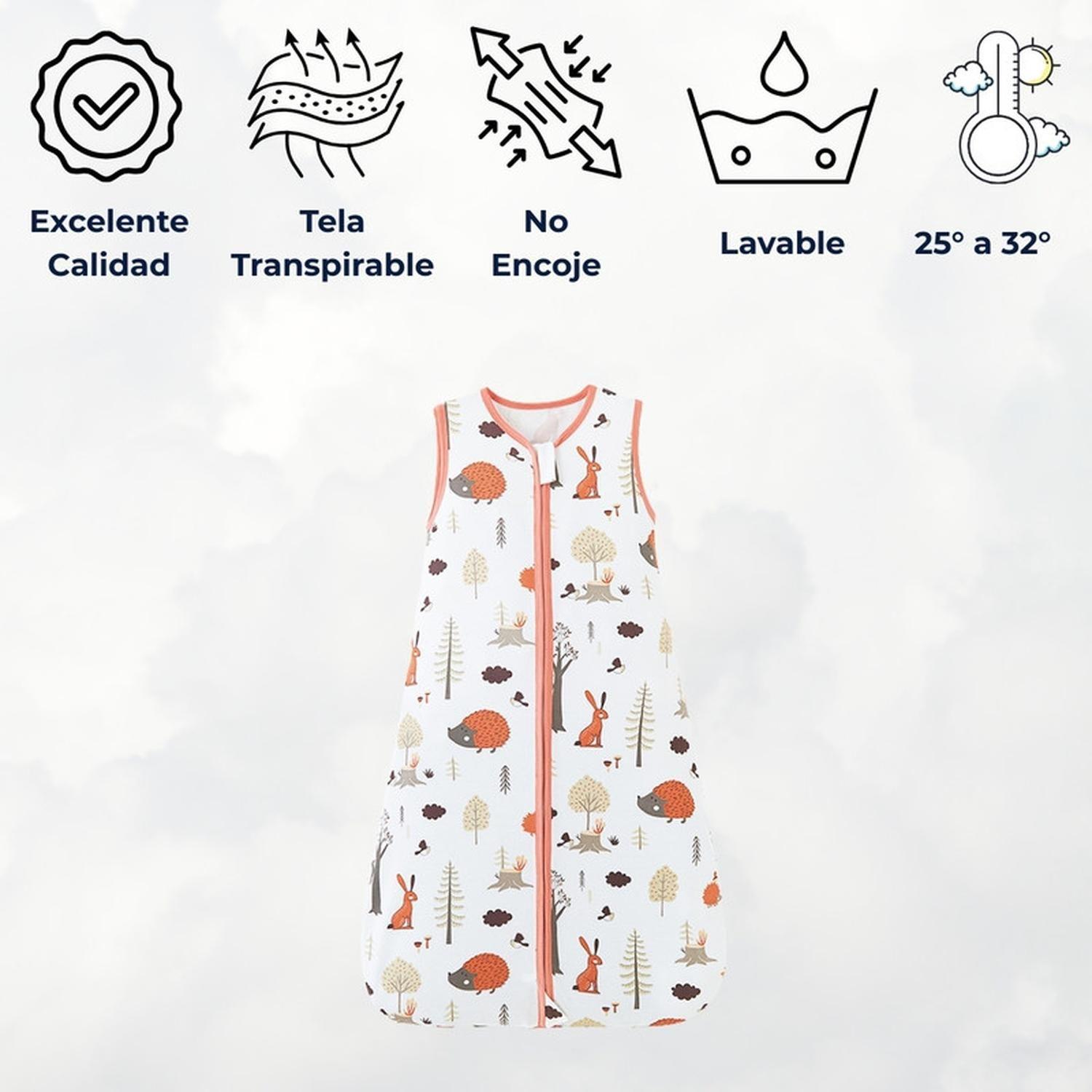 Saquito Dormir Bebe Tog 0,5 Algodon Ultraliviano Erizo-3