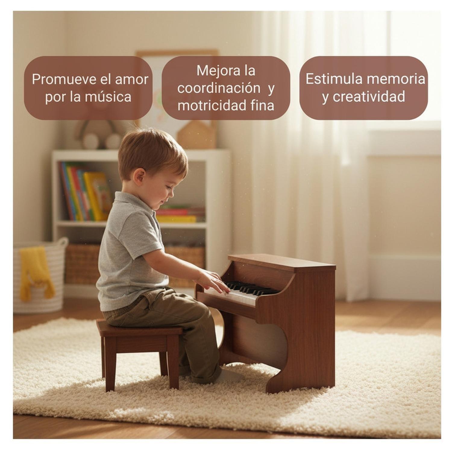 Piano Infantil Madera Juguete Musical 25 Teclas-4