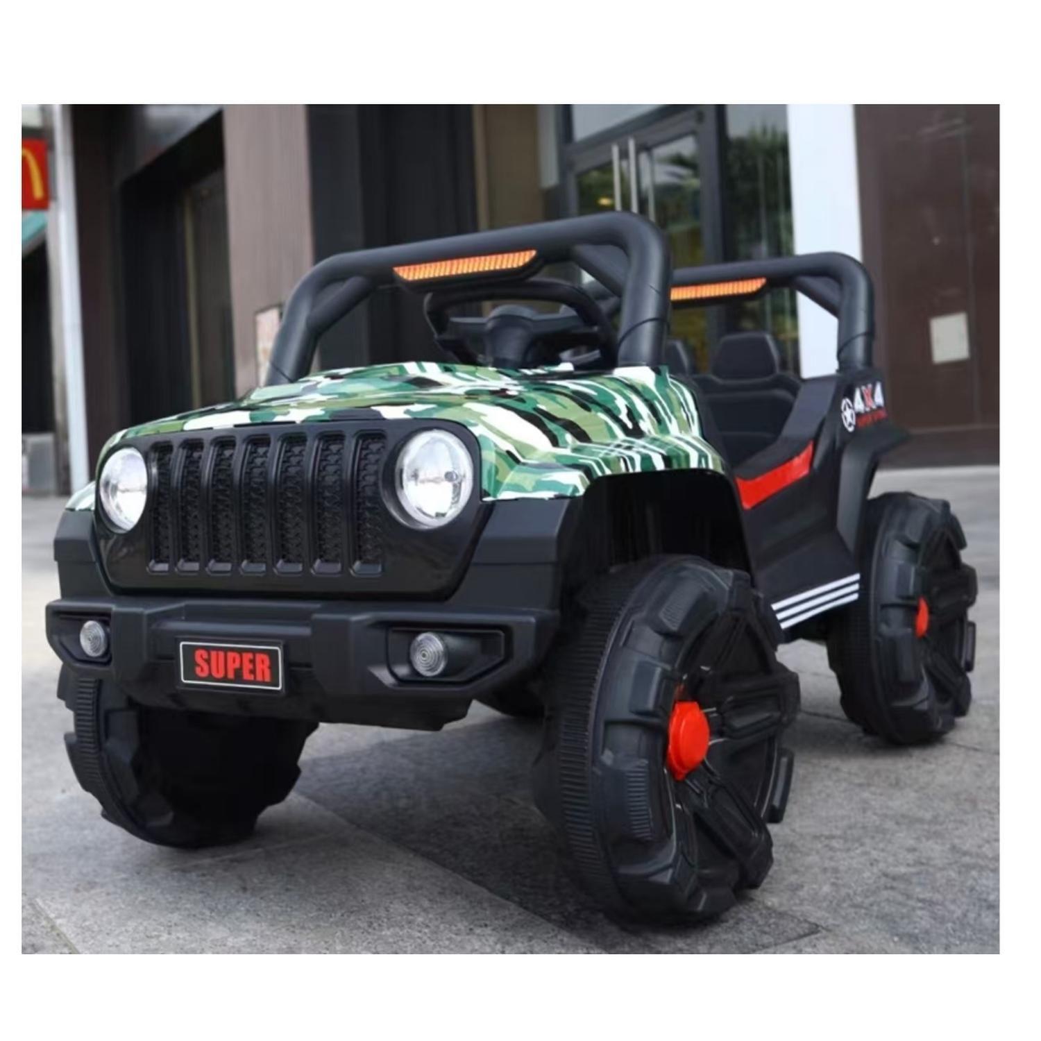 Auto Electrico Infantil Jeep Batería Con Control 2188Pp Verde-4