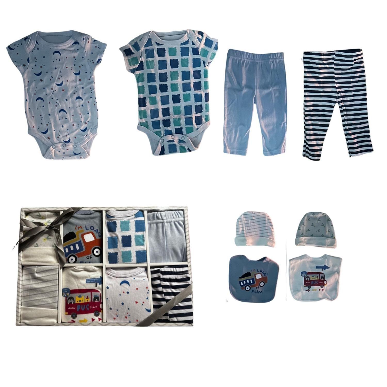 Set Bebe Ajuar Recien Nacido en Caja Regalo 8 Piezas Niño-2