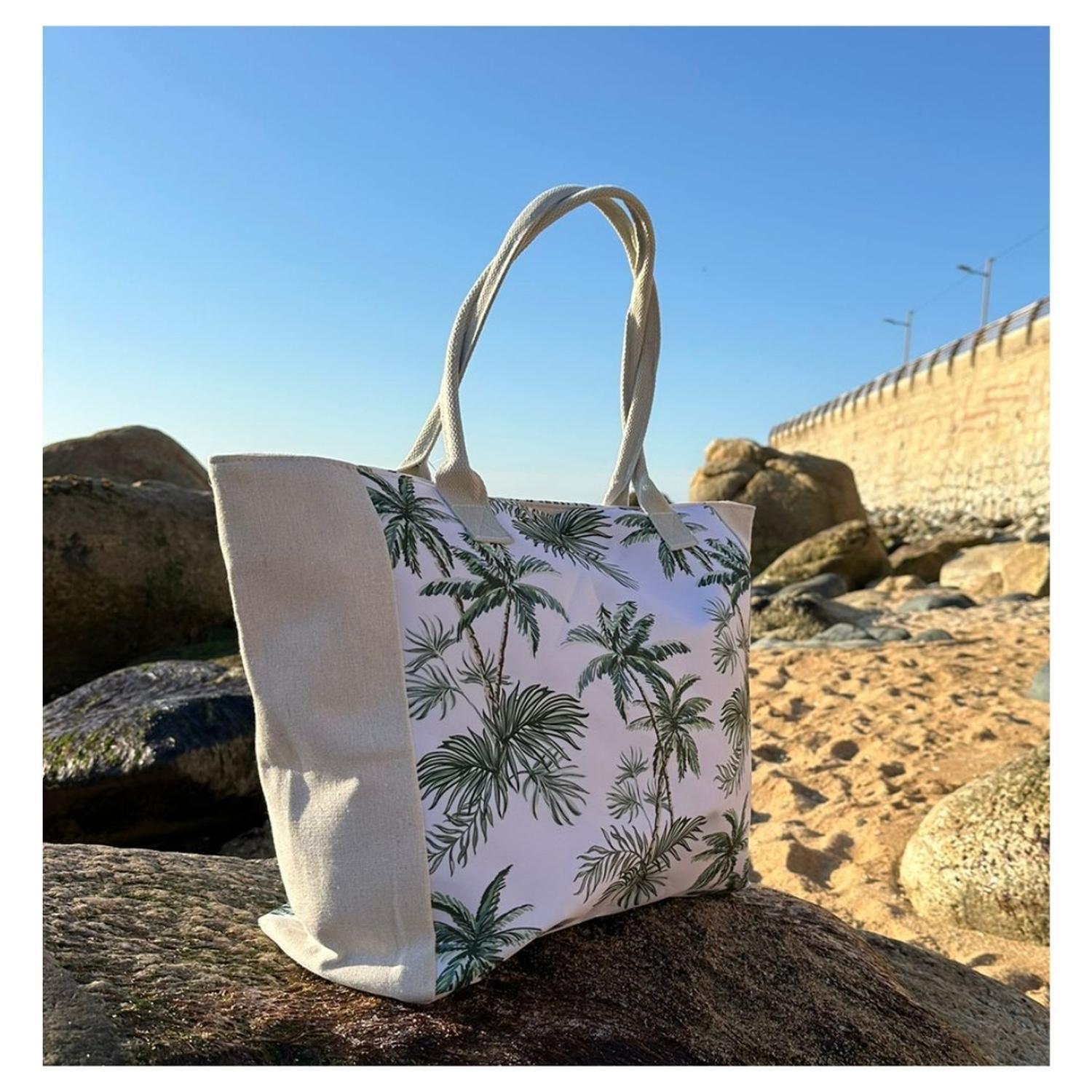 Bolso Playa Palmeras Con Cierre Fuelle Grande-2