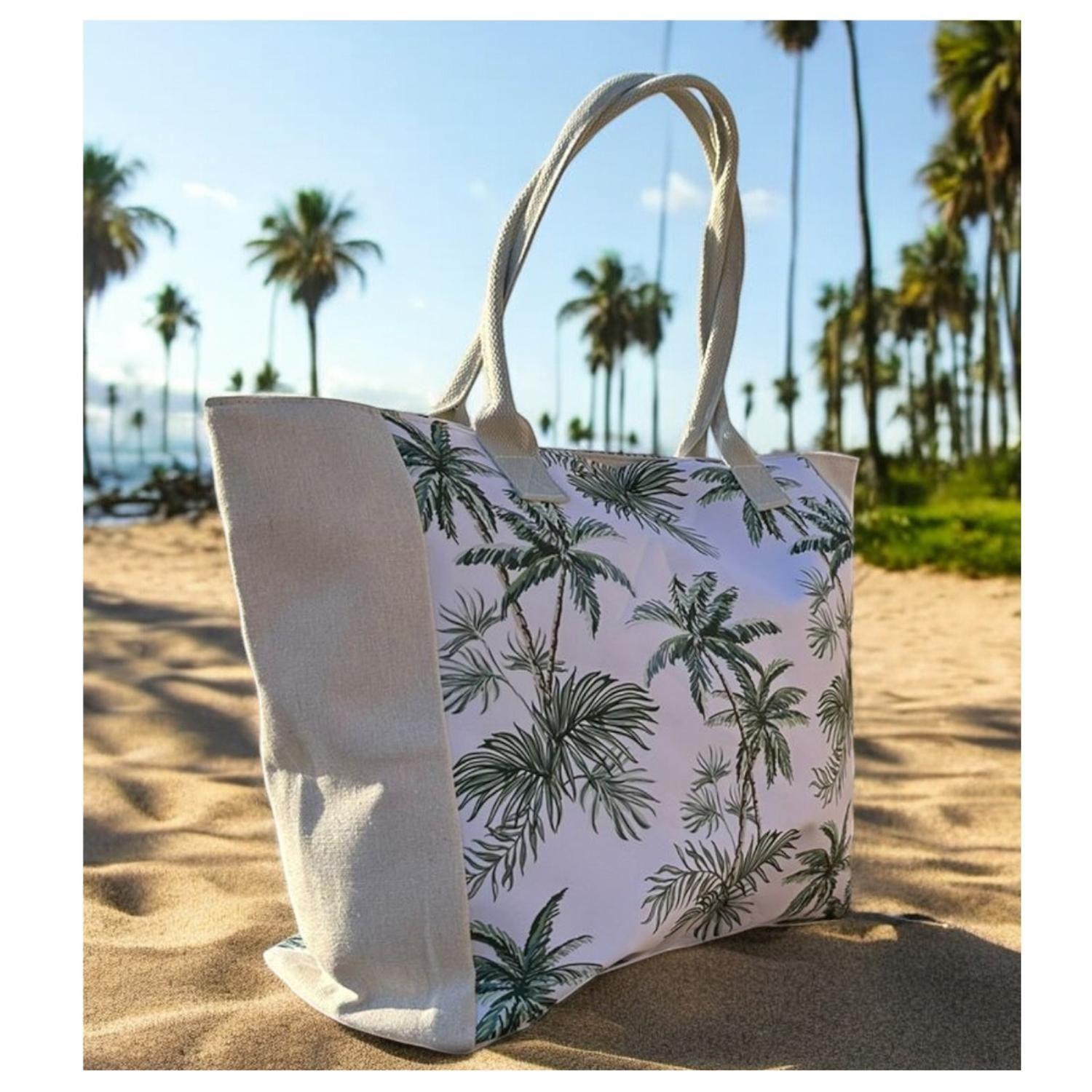 Bolso Playa Palmeras Con Cierre Fuelle Grande-7