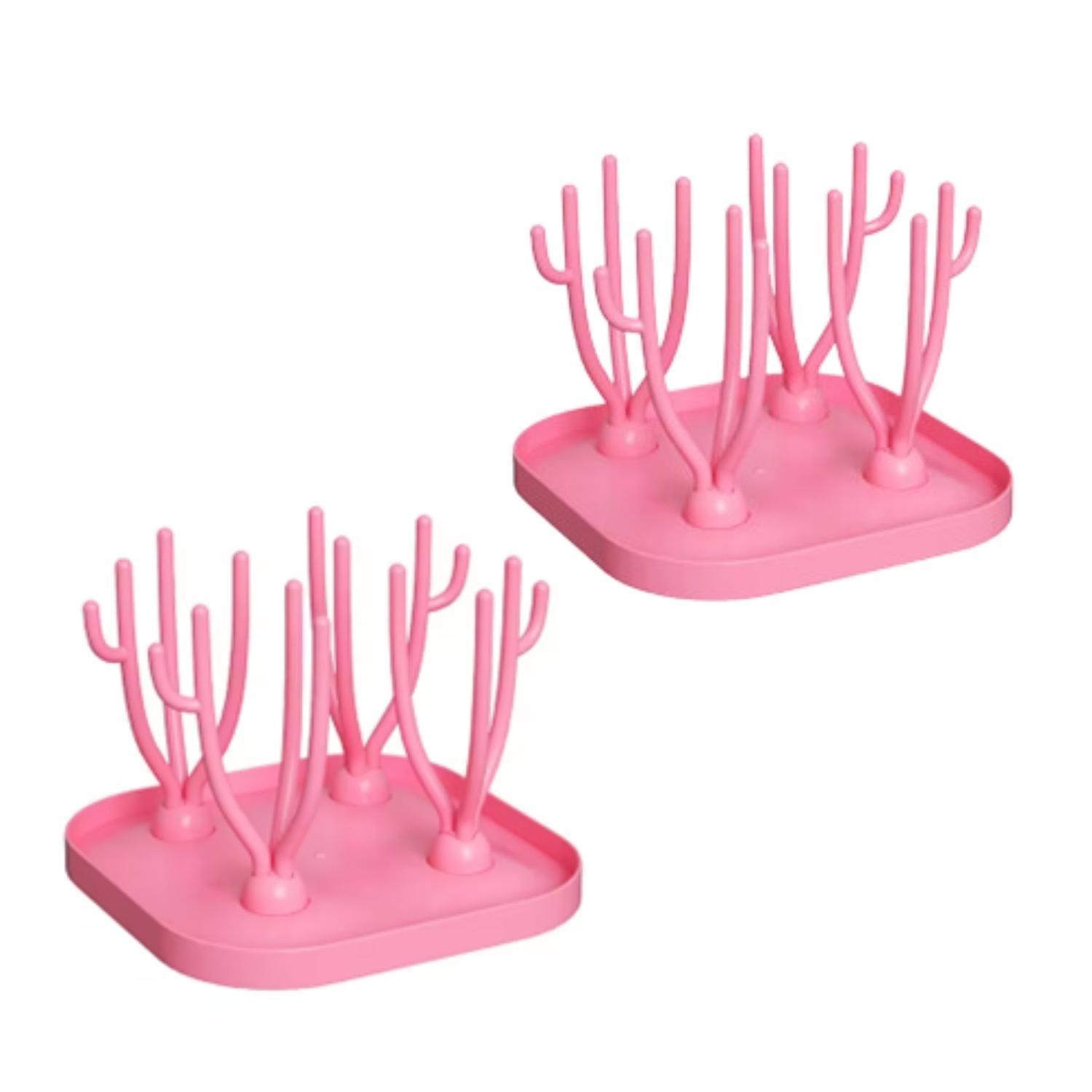 Secador Escurridor Organizador Mamadera 2 Unidades Rosa-0