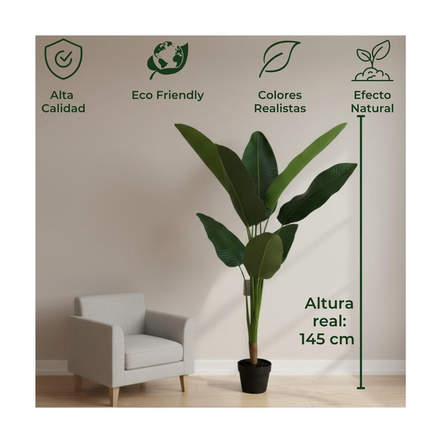 Planta Artificial Ave Del Paraíso Strelitzia 145 Cm-3