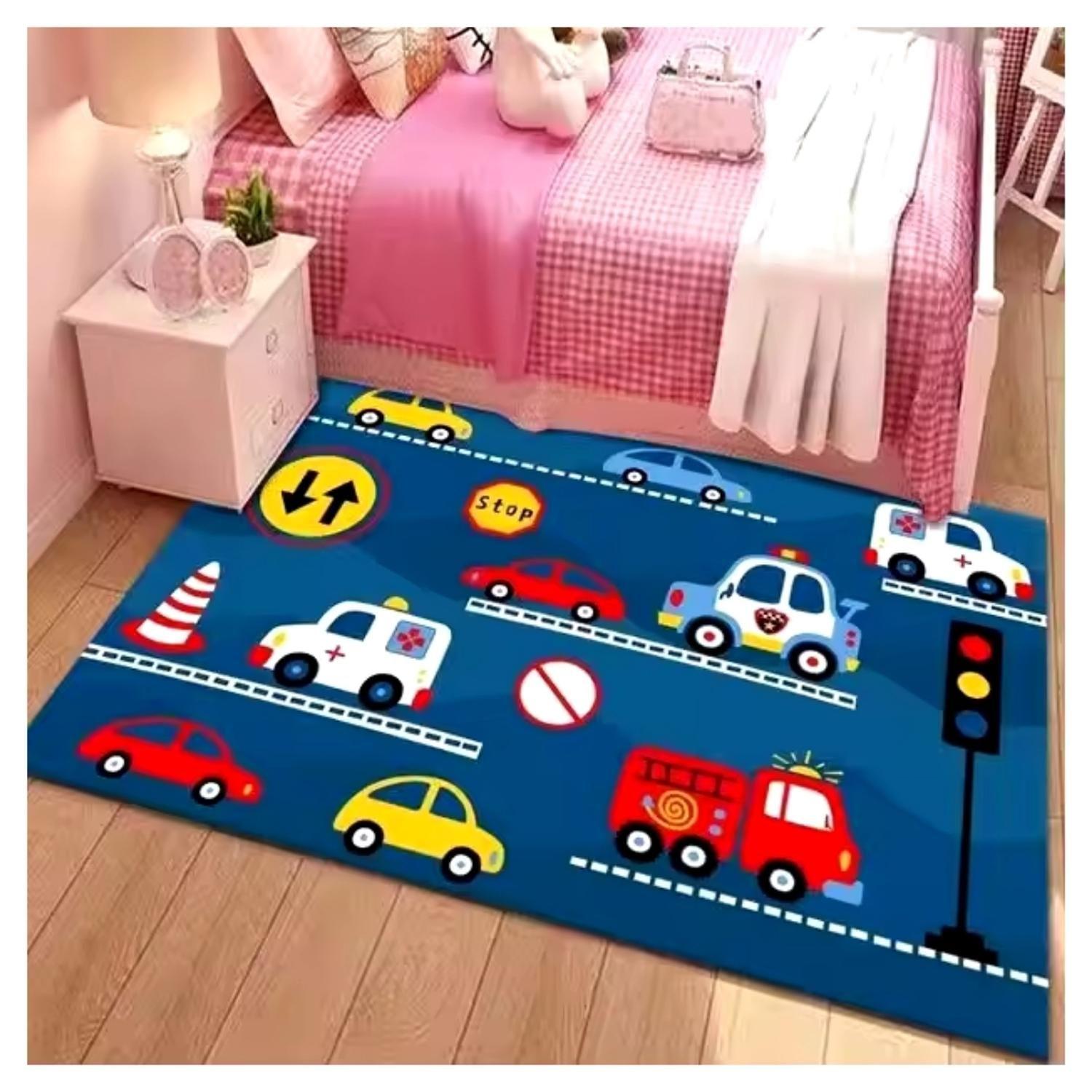 Alfombra Infantil Autos 80x120 cm. Dormitorio 3D-1