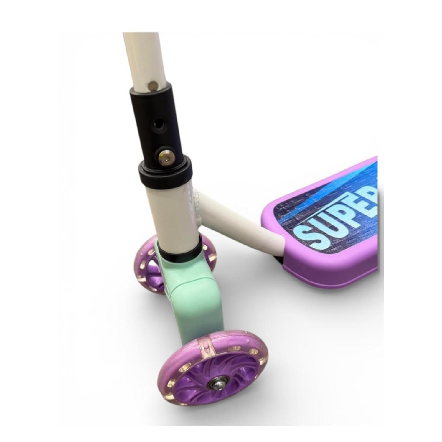 Scooter Infantil 4 Ruedas Ajustable Niño Estable Morado-5