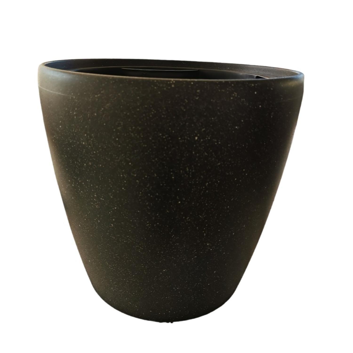 Macetero Plástico Redondo Color Gris.-0